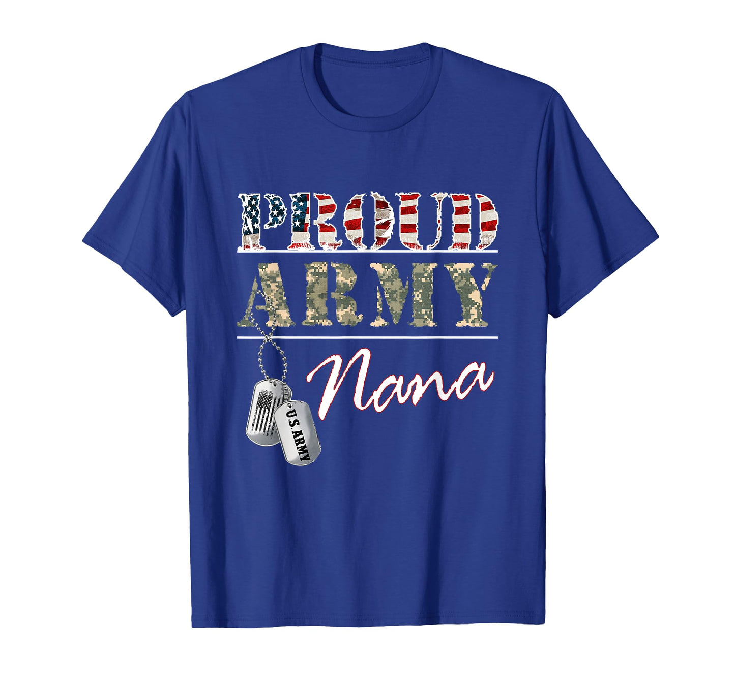 Proud Army Nana American Flag Veteran Military T-Shirt