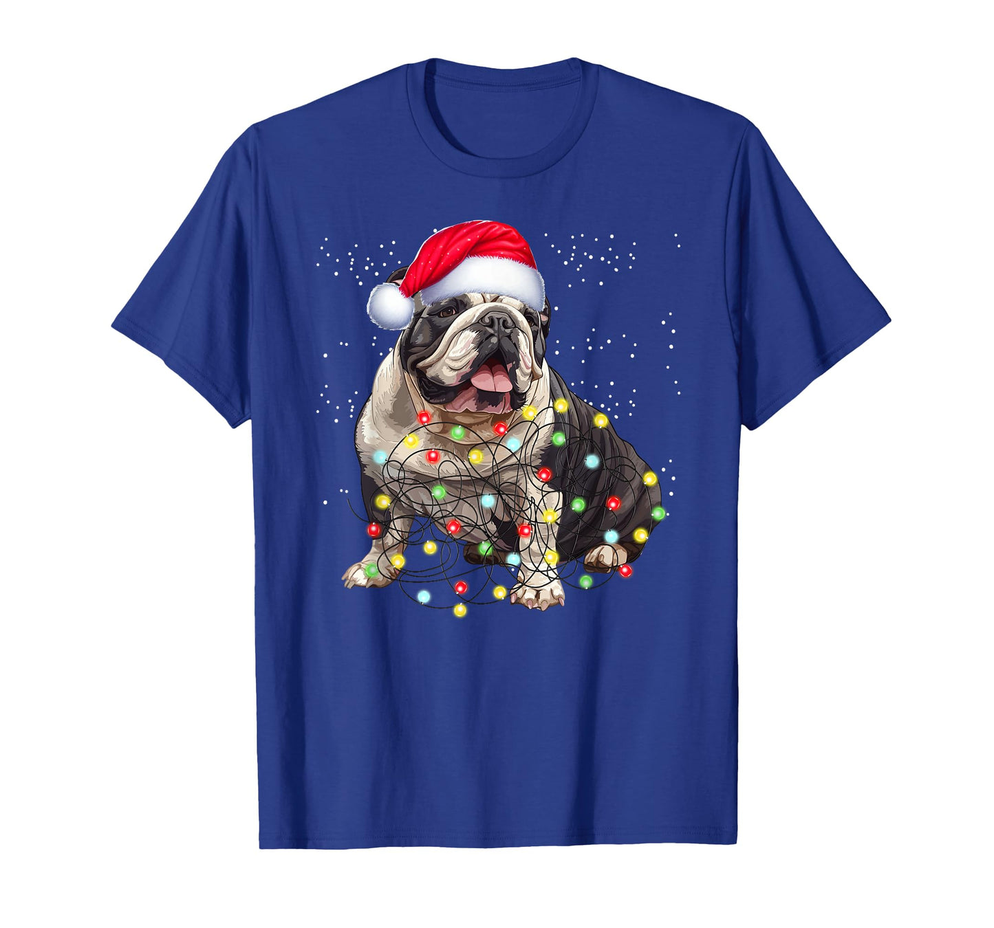 English Bulldog Dog Tree Christmas Sweater Xmas Pet Dogs Men Women Kids T-Shirt