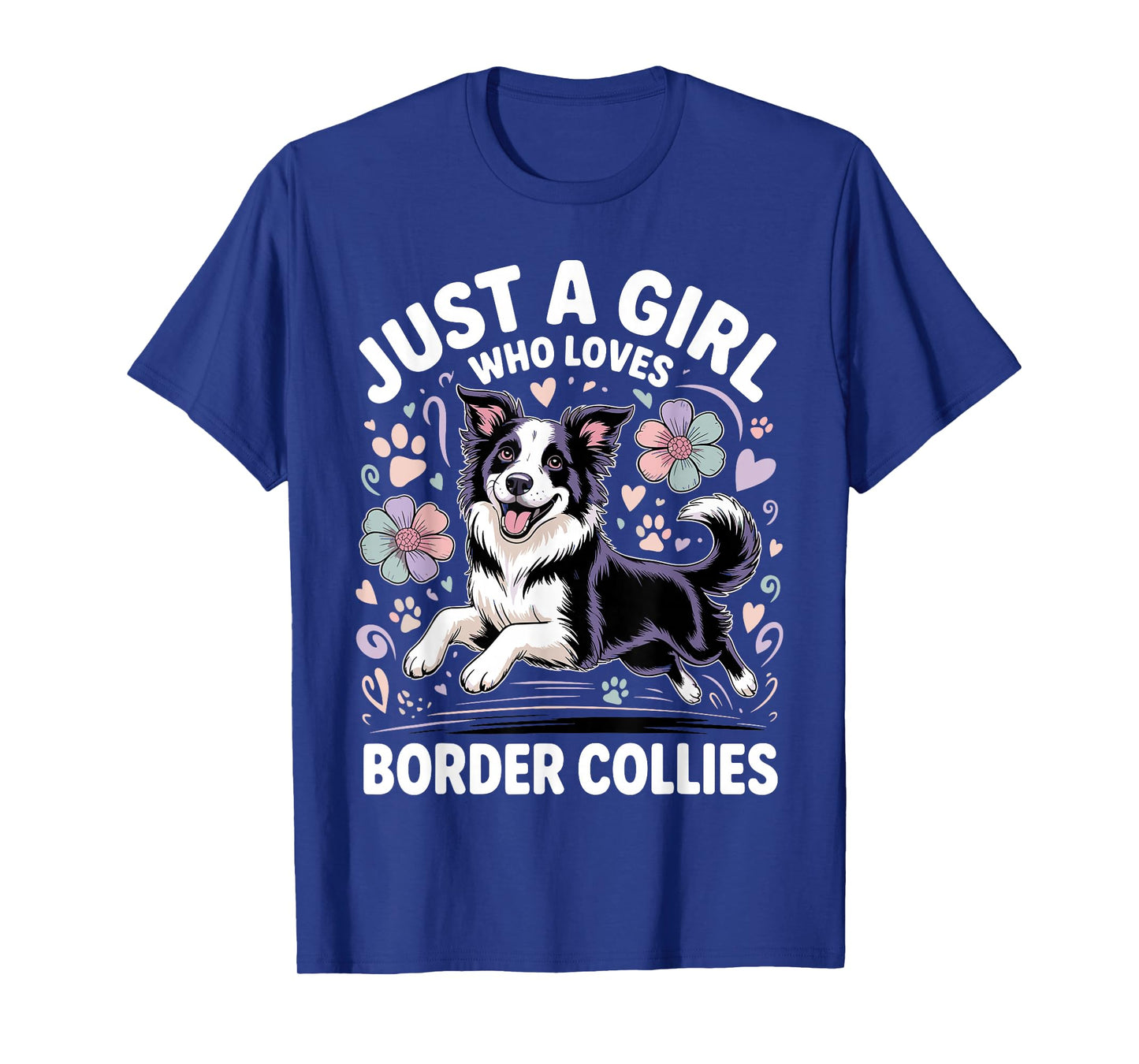 Funny Border Collie Art for Girls Women Kids Border Collie T-Shirt