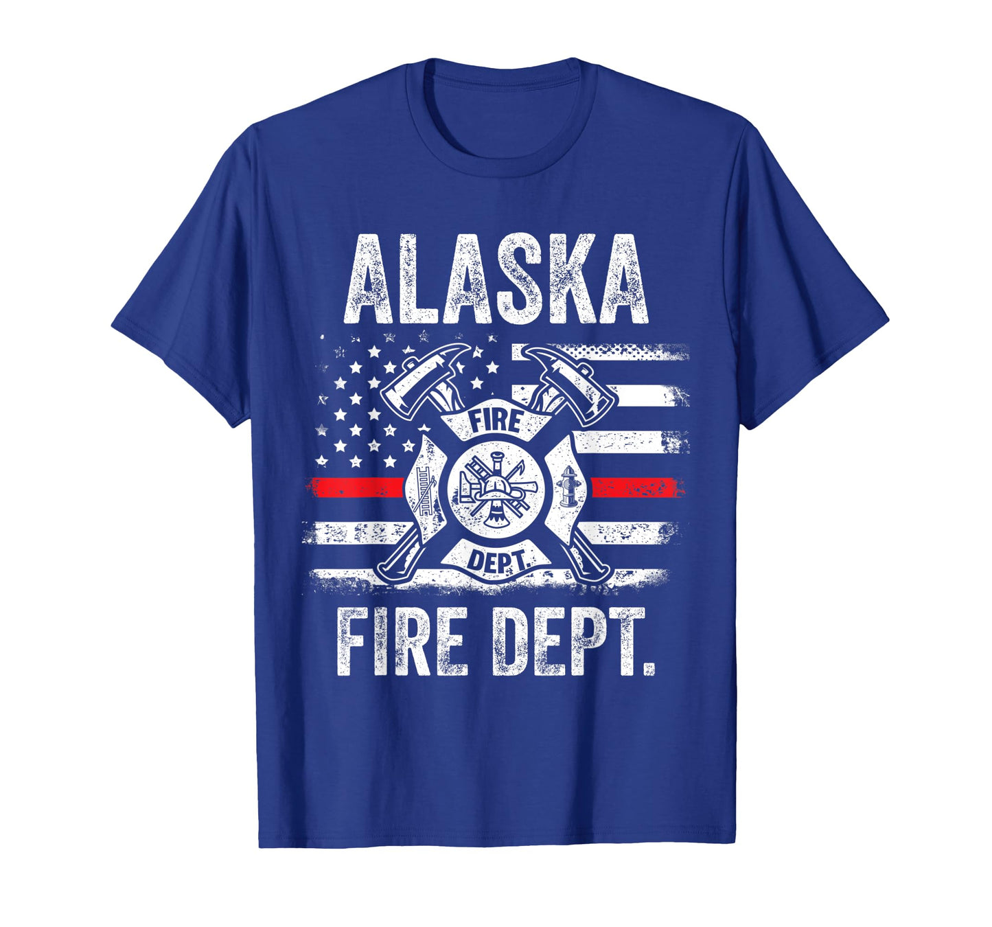 Alaska Fire Department Thin Red Line Fireman T-Shirt