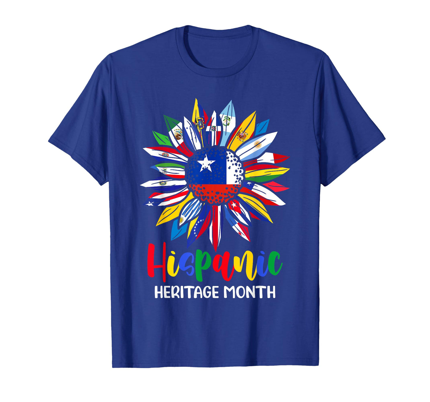 Hispanic Heritage Month Chile Flag Sunflower Latino Flags T-Shirt