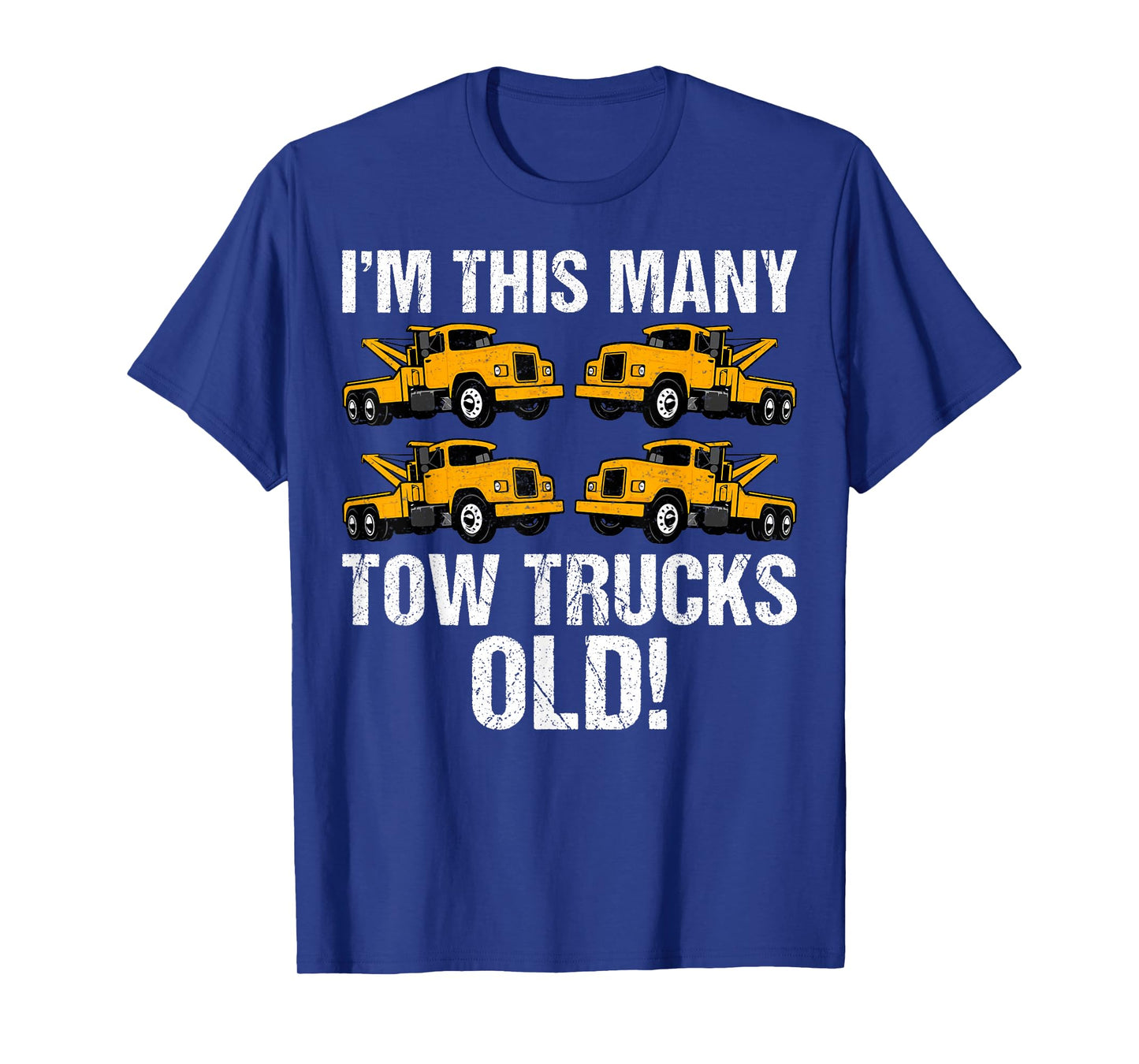 I'm This Many Tow Trucks Old Kids 4th Birthday T-Shirt