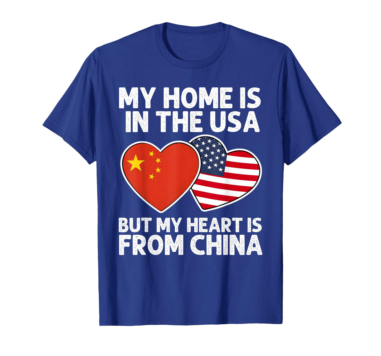 My Home USA My Heart China Chinese American Pride Flag T-Shirt