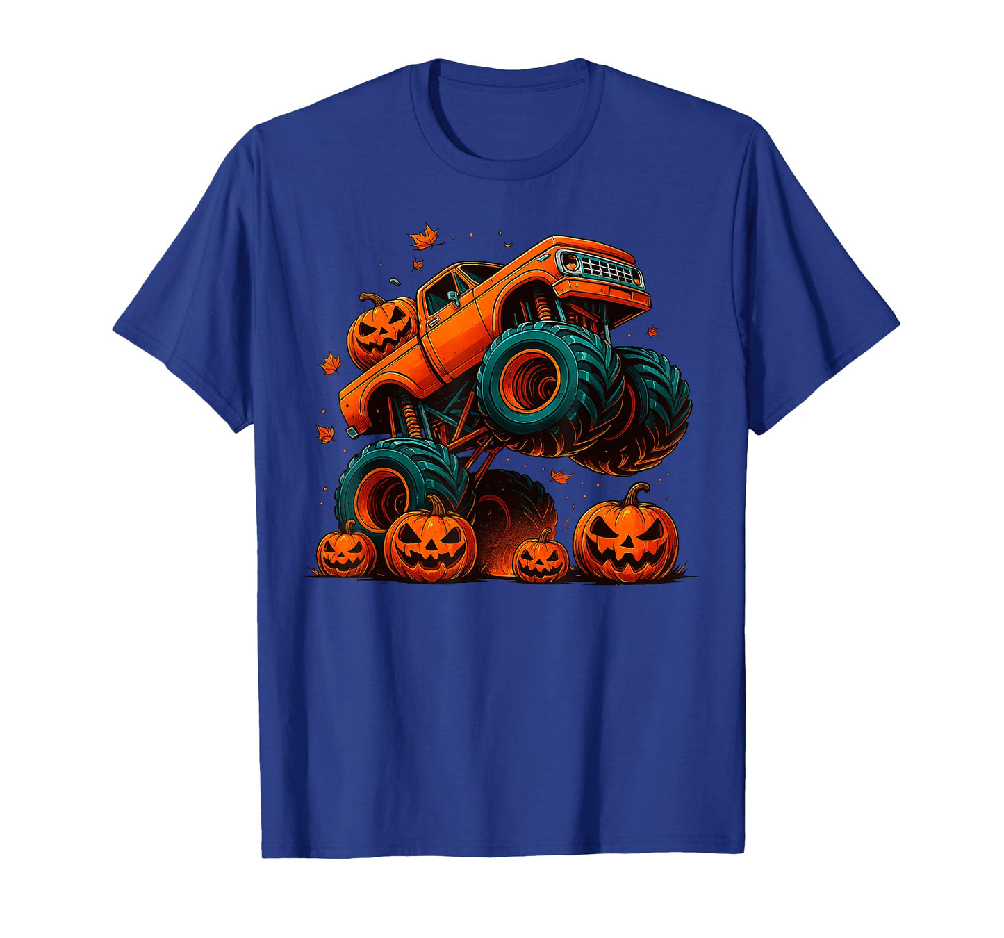 Monster Truck Halloween Jack O Lantern Pumpkin Men Boy Kid T-Shirt
