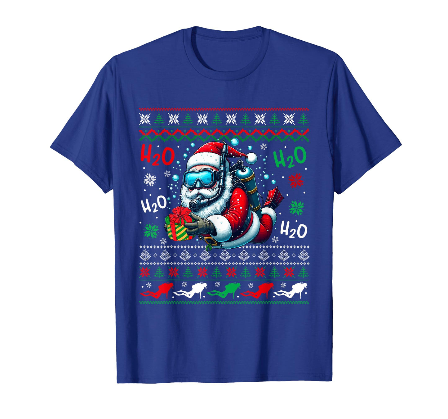 Christmas Sweater Santa Scuba Diving Scuba Diver Lover T-Shirt