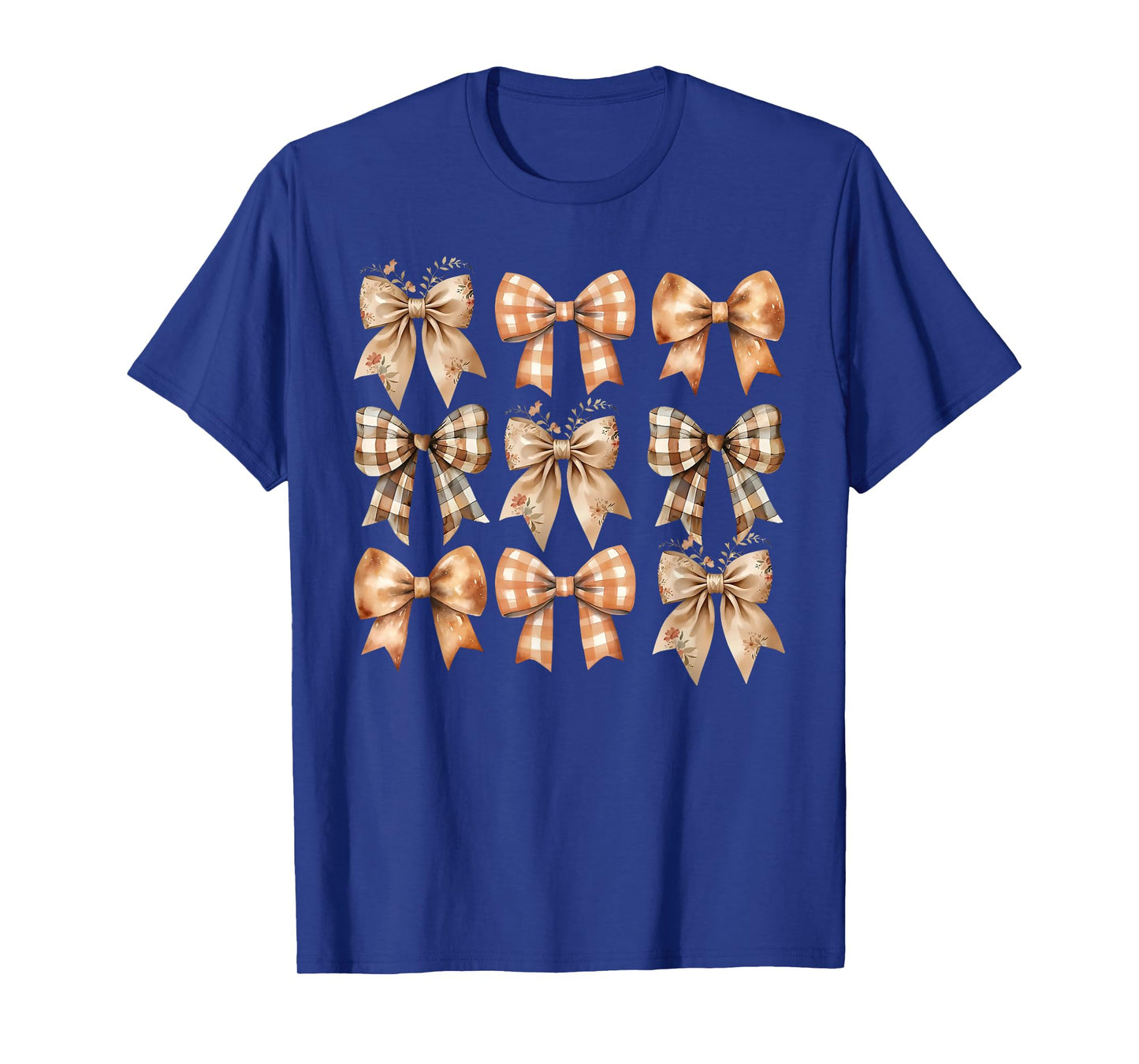 Coquette Bow Pumpkin Autumn Fall Y'all Leaves Thanksgiving T-Shirt