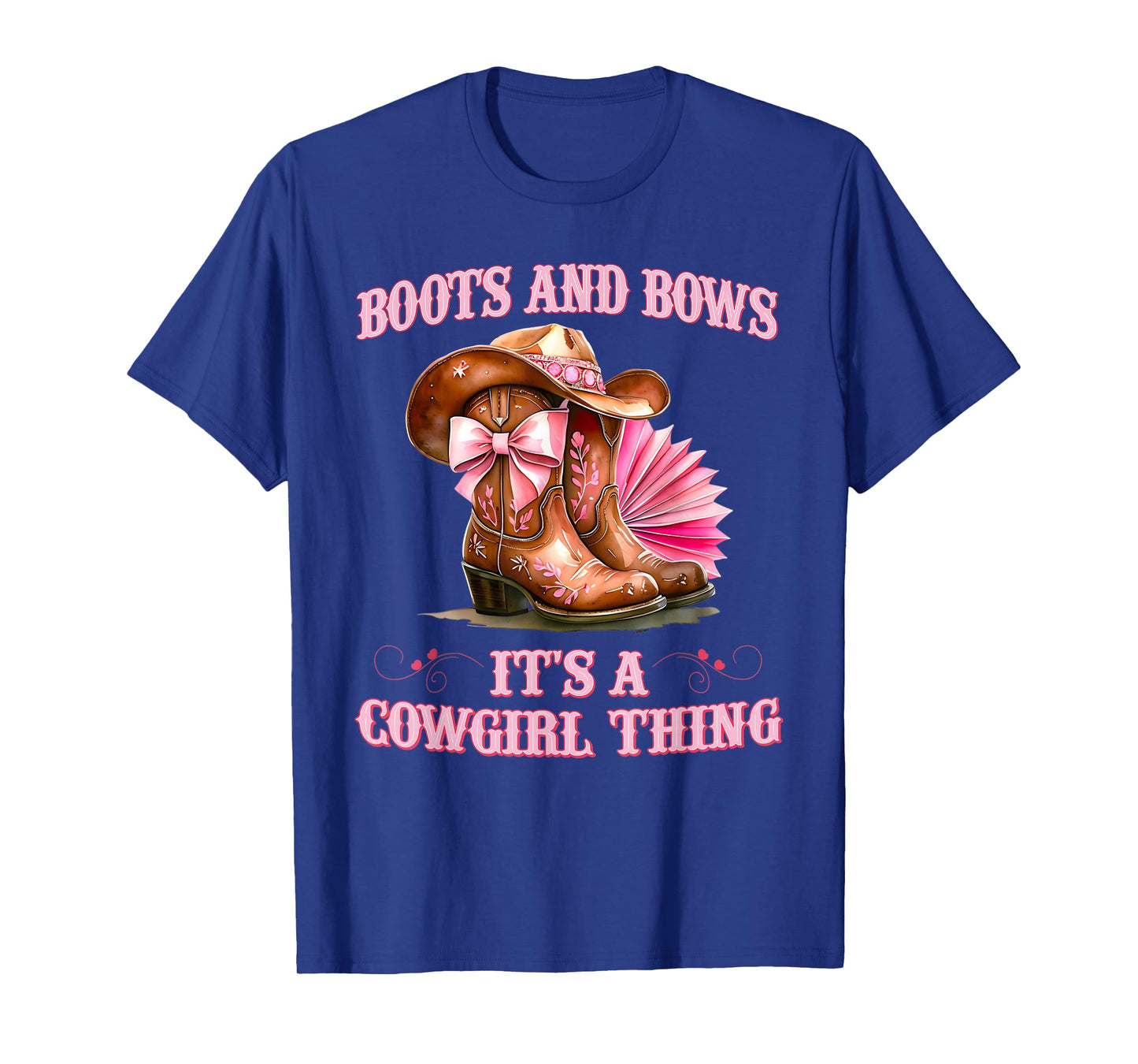 Boots and Bow Its a Cowgirl Thing Rodeo Coquette Bow Country T-Shirt