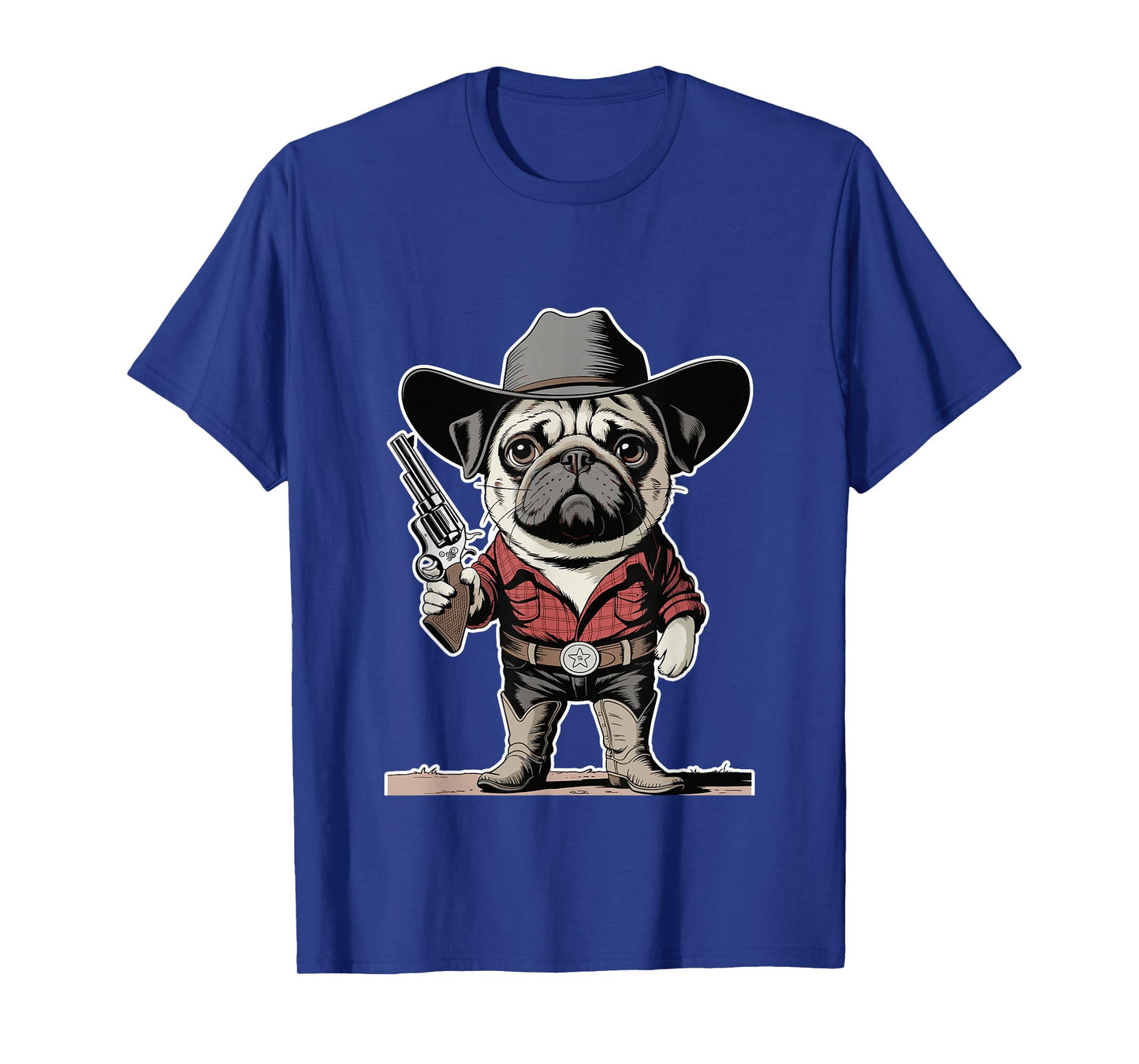 Cowboy Pug Dog Funny Western Dog Lover T-Shirt