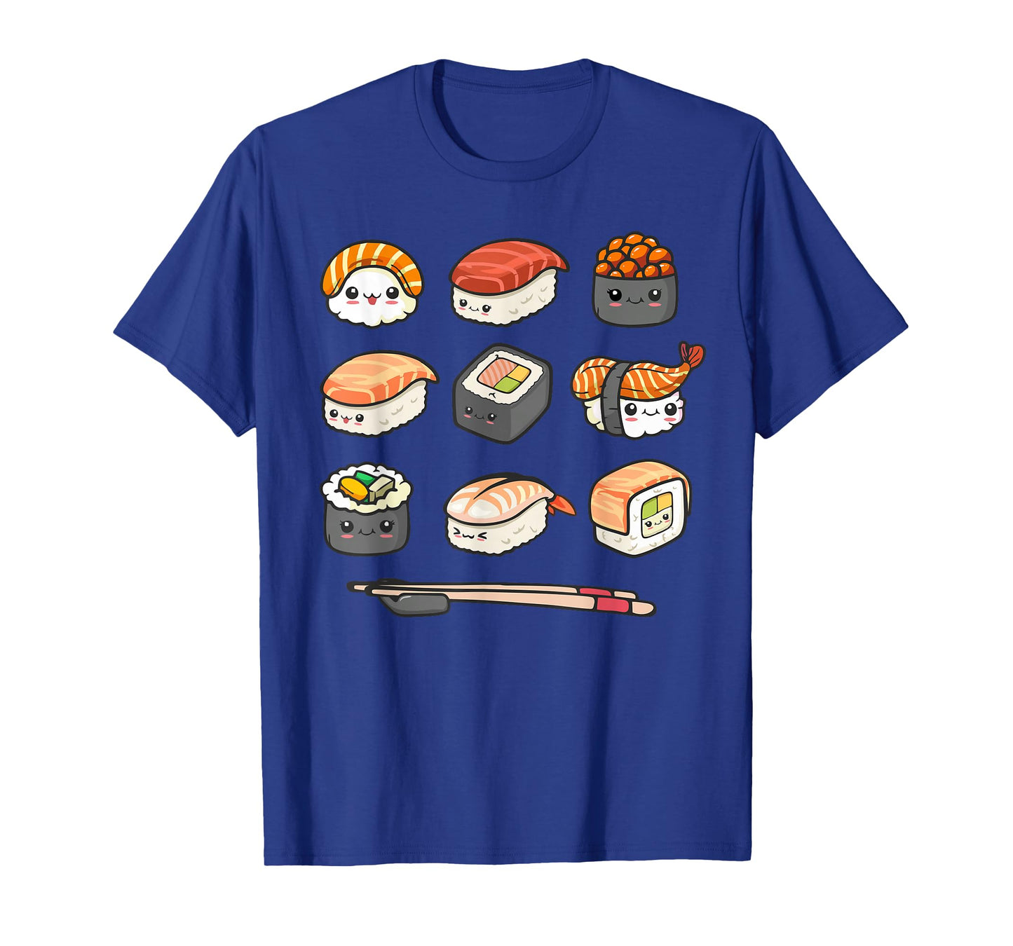 Happy Sushi Anime Kawaii Set Japanese Food Lover Otaku Manga T-Shirt