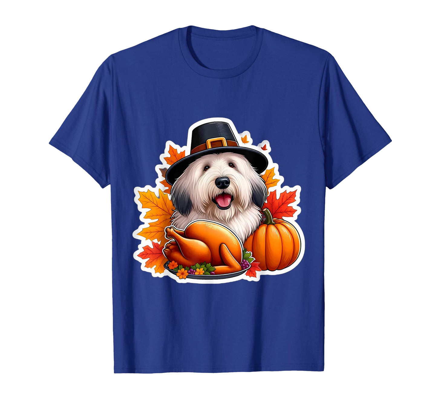 Thanksgiving Old English Sheepdog Dog Owner Lover Funny Cute T-Shirt