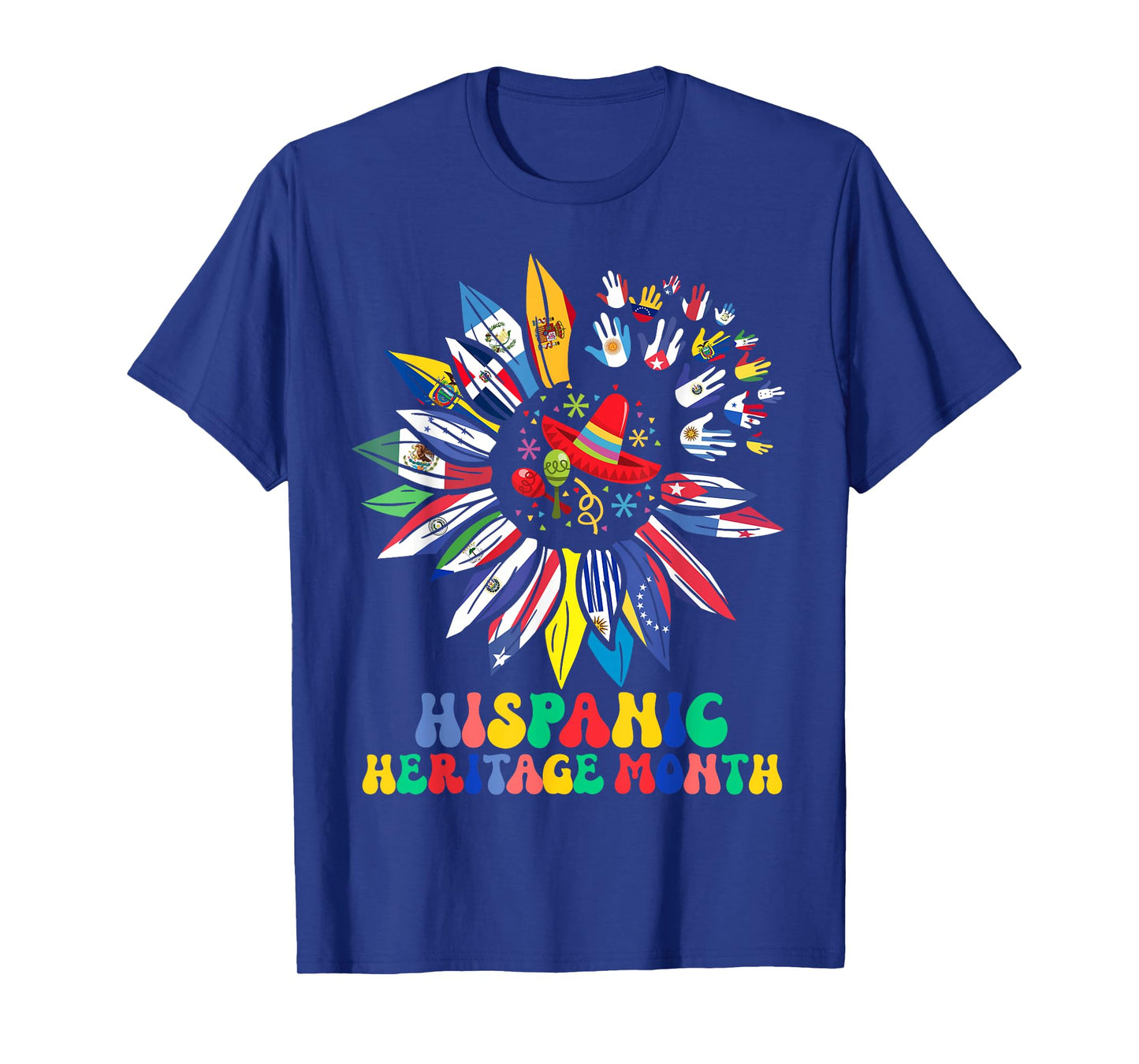 National Hispanic Heritage Month Sunflower All Countries T-Shirt