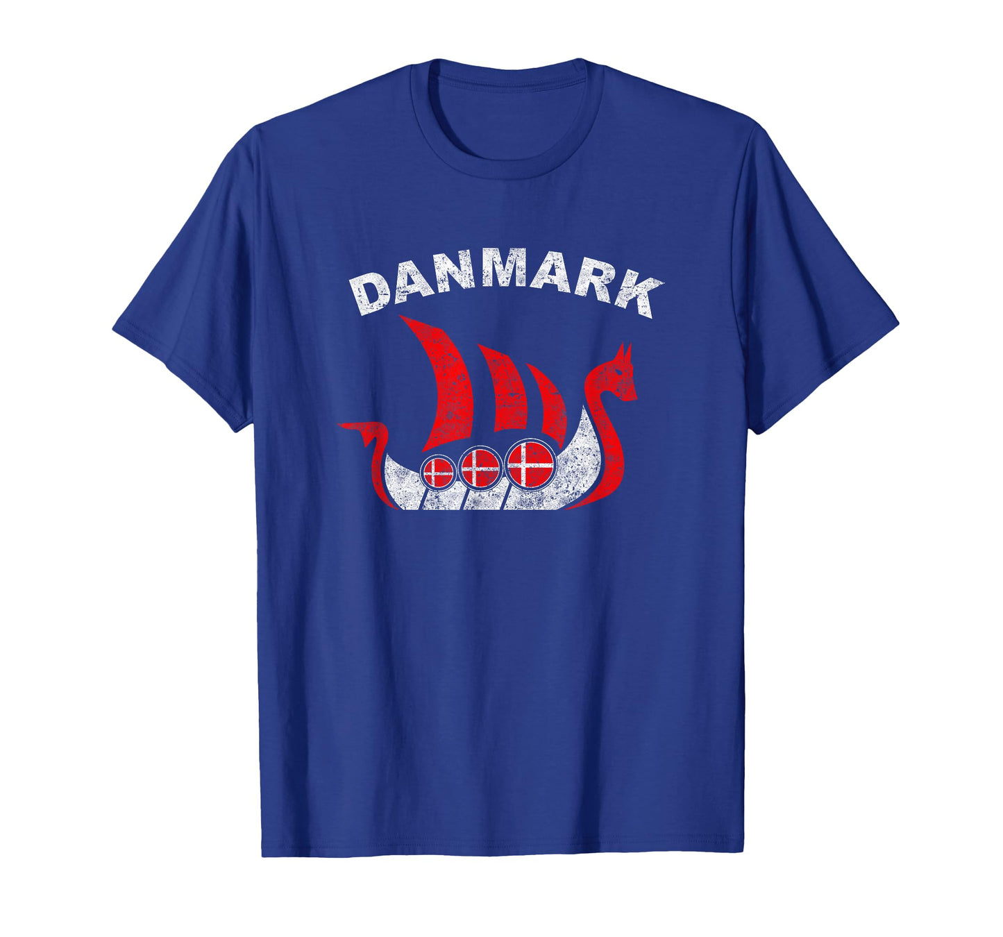 Danmark Viking Ship T Shirt Denmark Flag colors T-Shirt
