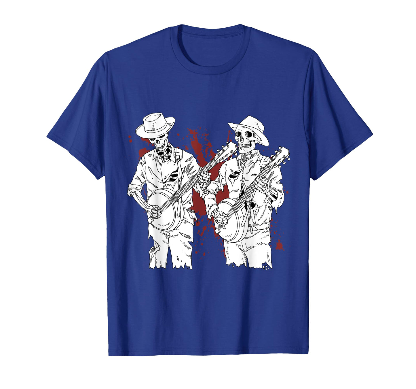 Banjo Tshirt For Men Scary Banjo Gifts Skeleton Bluegrass T-Shirt
