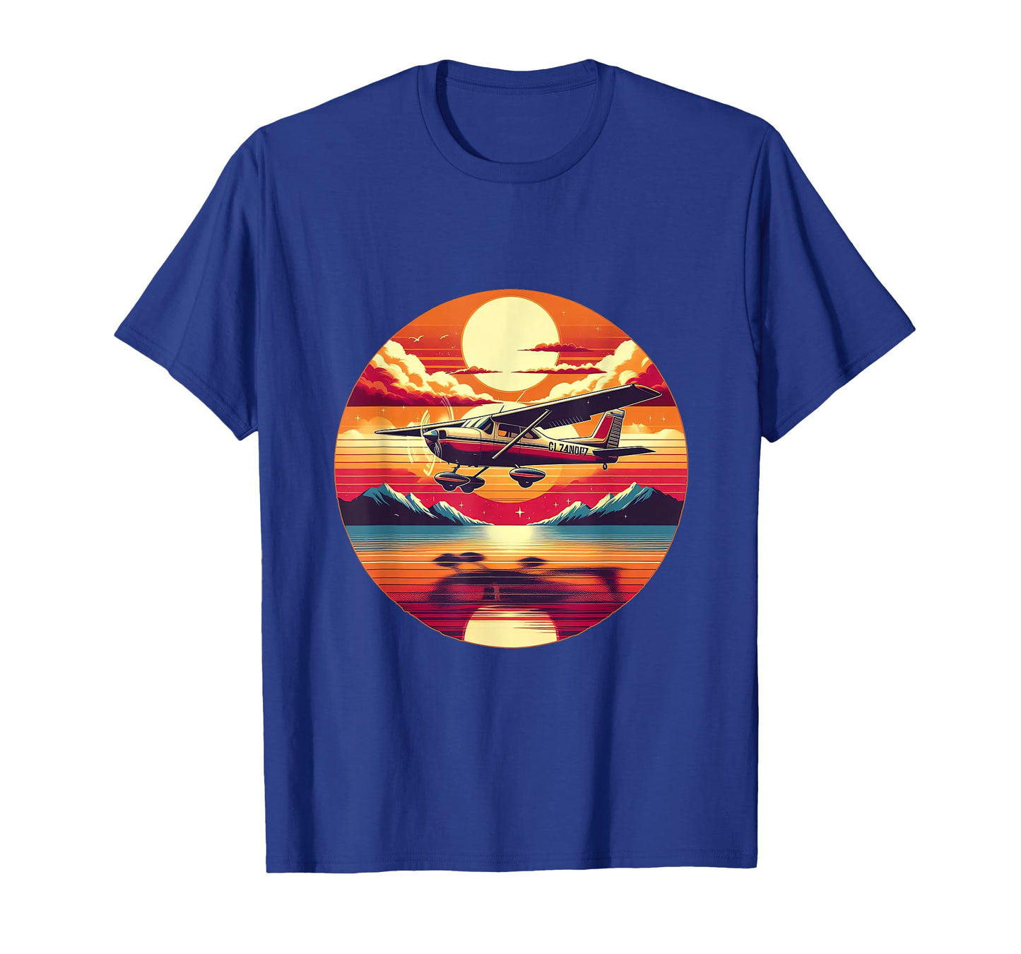 C-172 Skyhawk Vintage C172 Airplane Retro Sunset Pilot T-Shirt