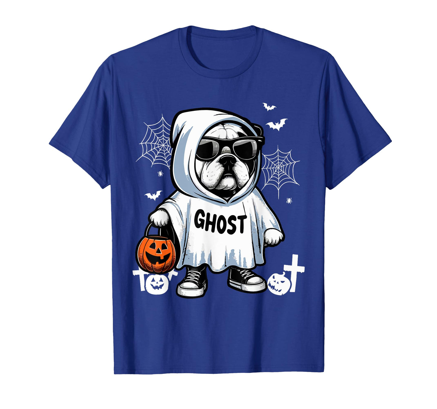 Ghost Halloween Bulldog Sunglasses Cosplay Boo Ghost Lover T-Shirt