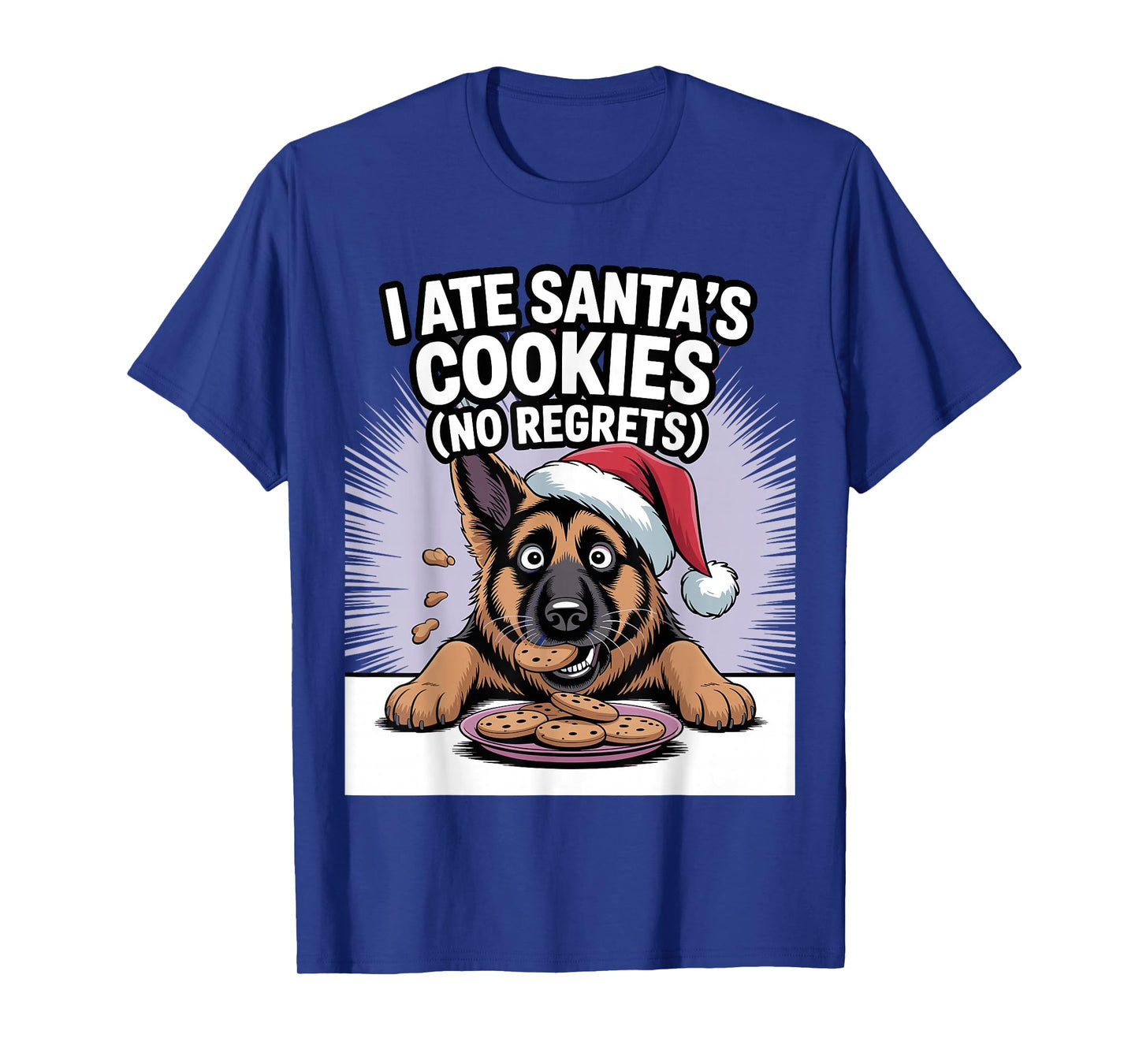 I Ate Santas Cookies Puppy Funny Christmas German Shepherd T-Shirt