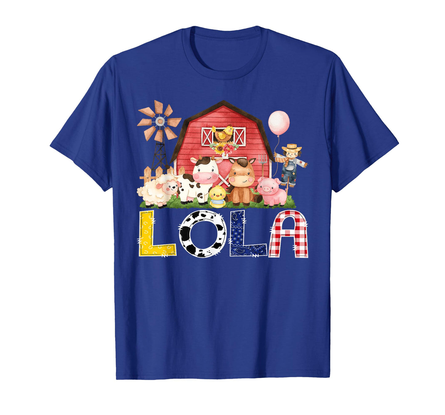 Lola Of The Birthday Boy/Girl/Kids Red Farm Cow T-Shirt