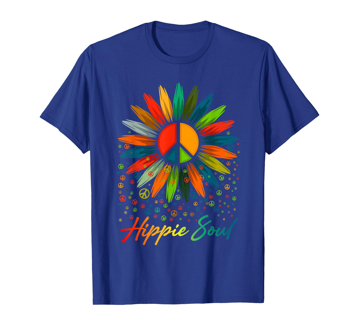 Hippie Soul Funny Peace Sign Daisy Flower Hippies Art Lovers T-Shirt