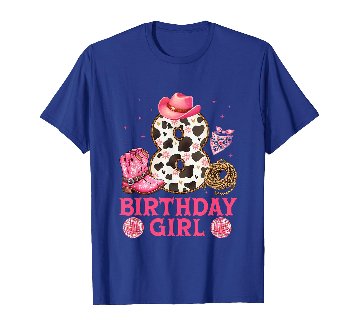 Cowgirl Birthday Girl 8 Years Old Western 8th birthday girl T-Shirt