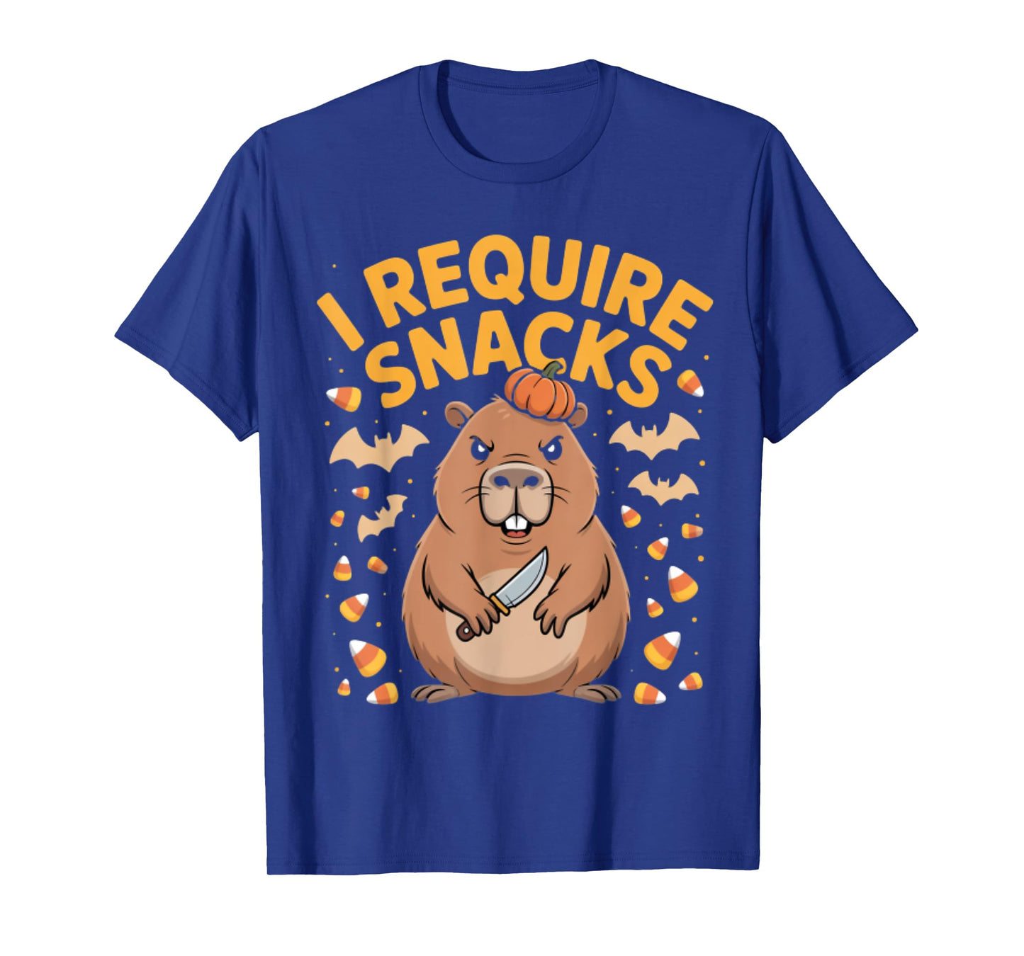 I Require Spooky Snacks Angry Capybara Halloween T-Shirt