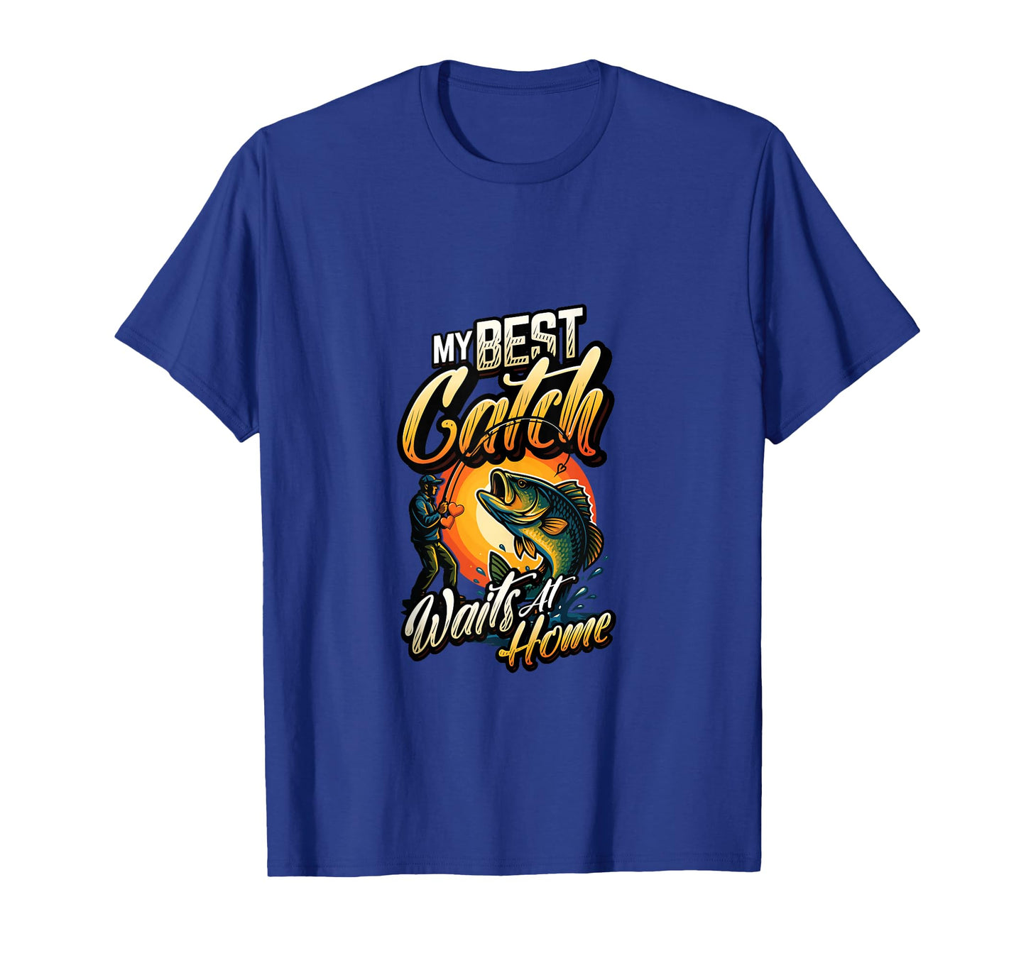 My Best Catch Waits at Home Funny Husband Fishing Tank Top