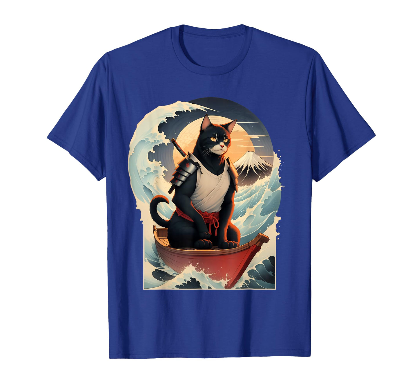 Japanese Samurai Cat Men Women Girls Kids T-Shirt