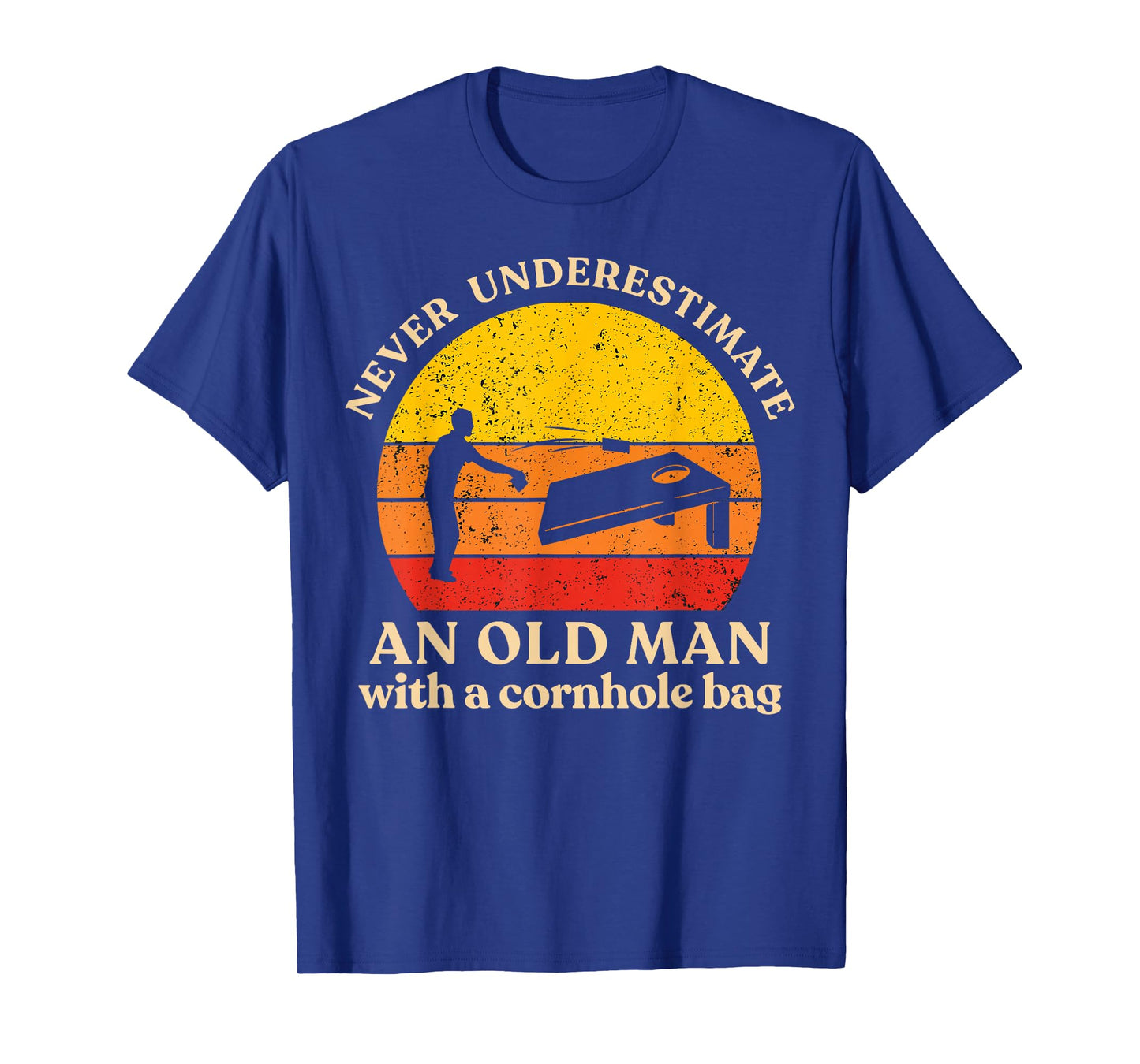 Never Underestimate an Old Man with a Cornhole Bag Cornhole T-Shirt