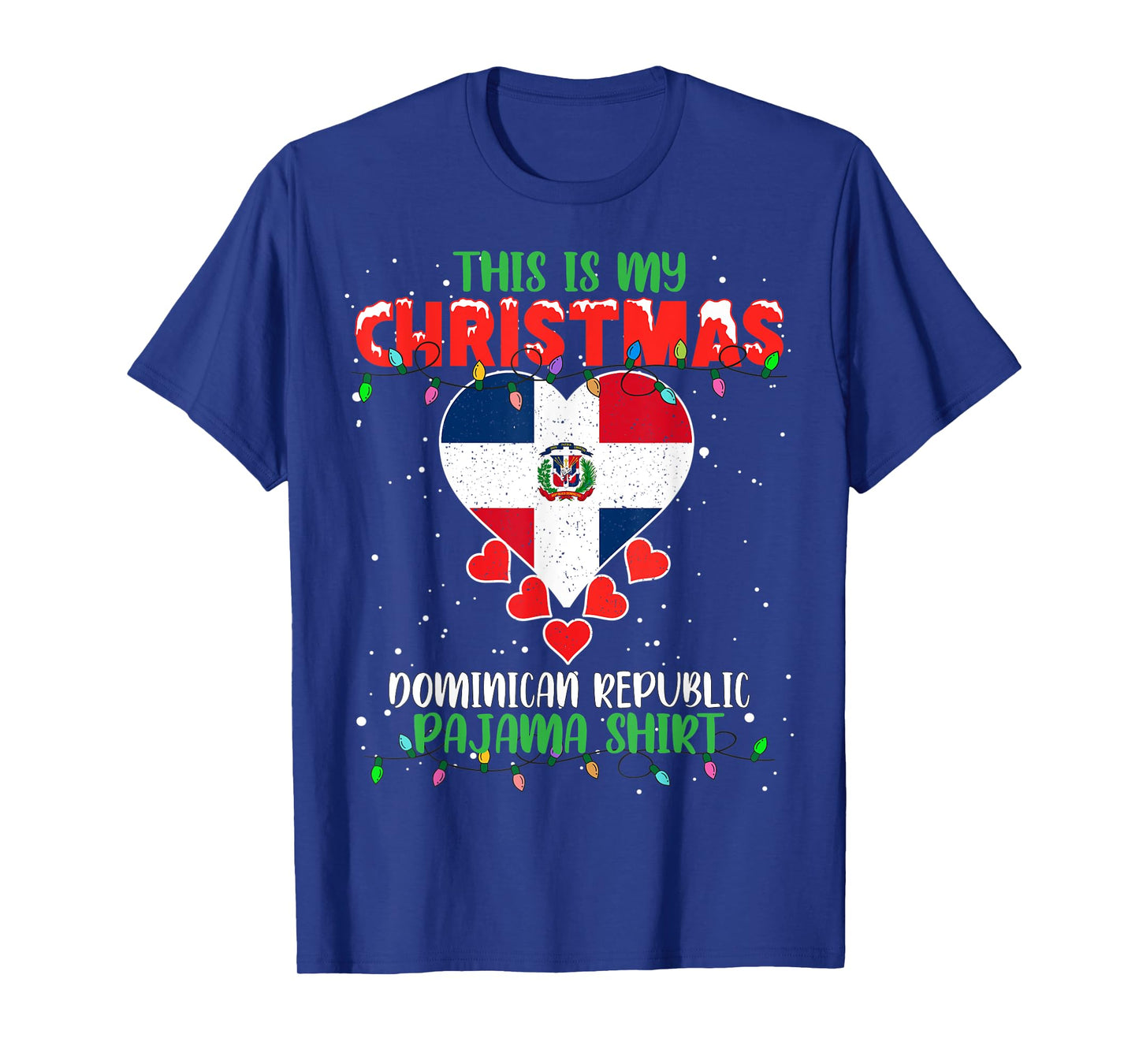 This Is My Christmas Lights Dominican Republic Flag Pajama T-Shirt