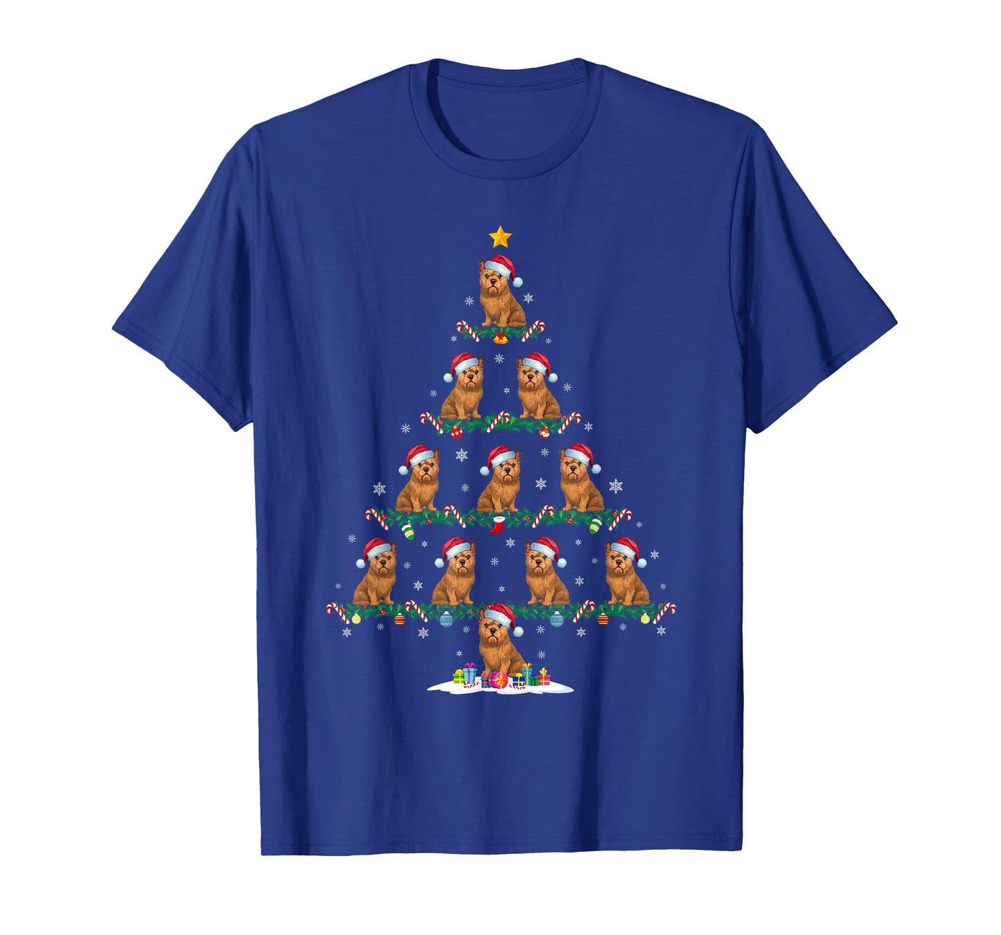 Brussels Griffon Dog Xmas Tree Pajama Men Women Kids Ugly T-Shirt