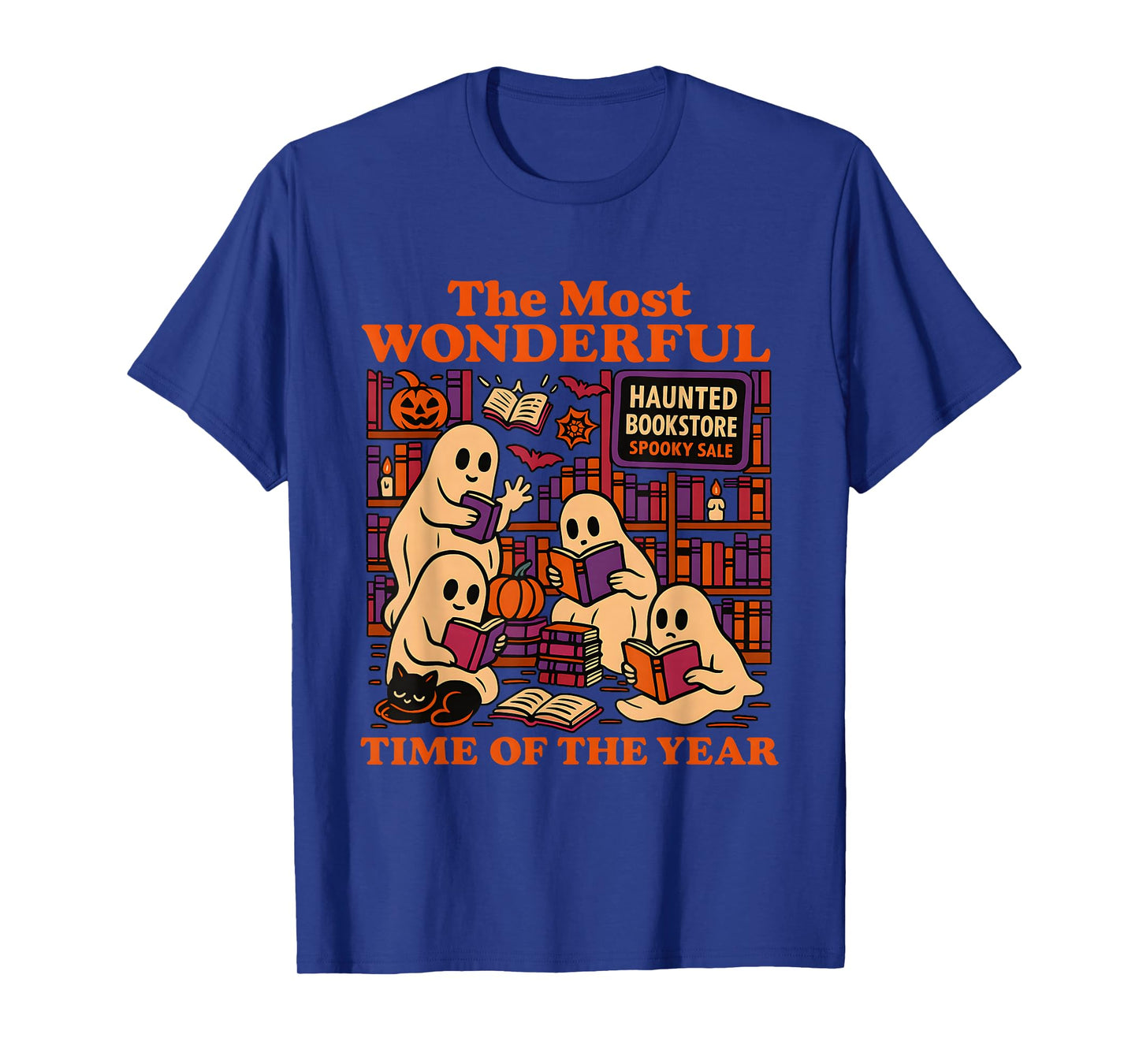 Colorful Ghost Book Club Haunted Bookstore Halloween T-Shirt