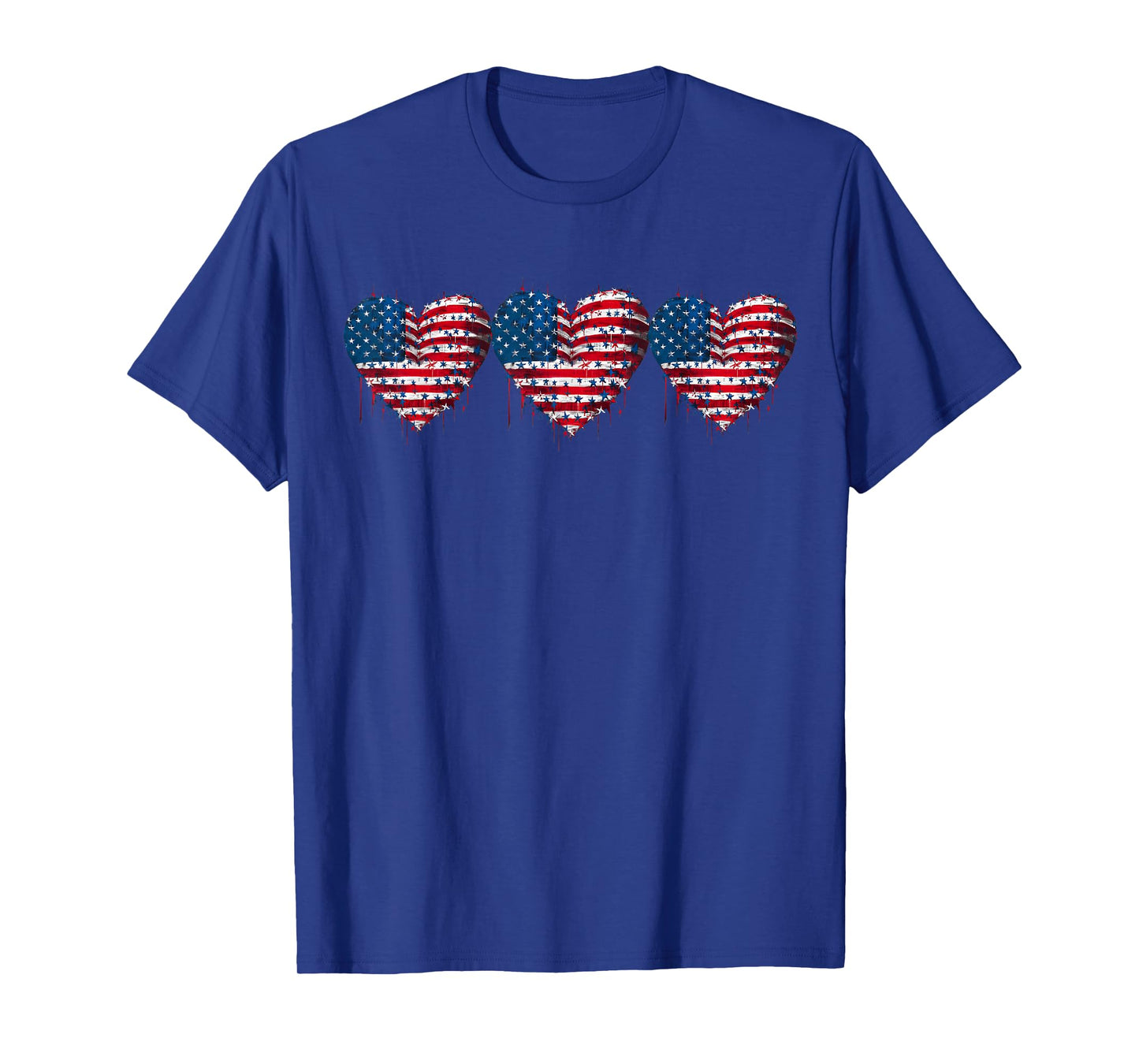 USA Flag Patriotic American Hearts Armed Forces 4th of July T-Shirt