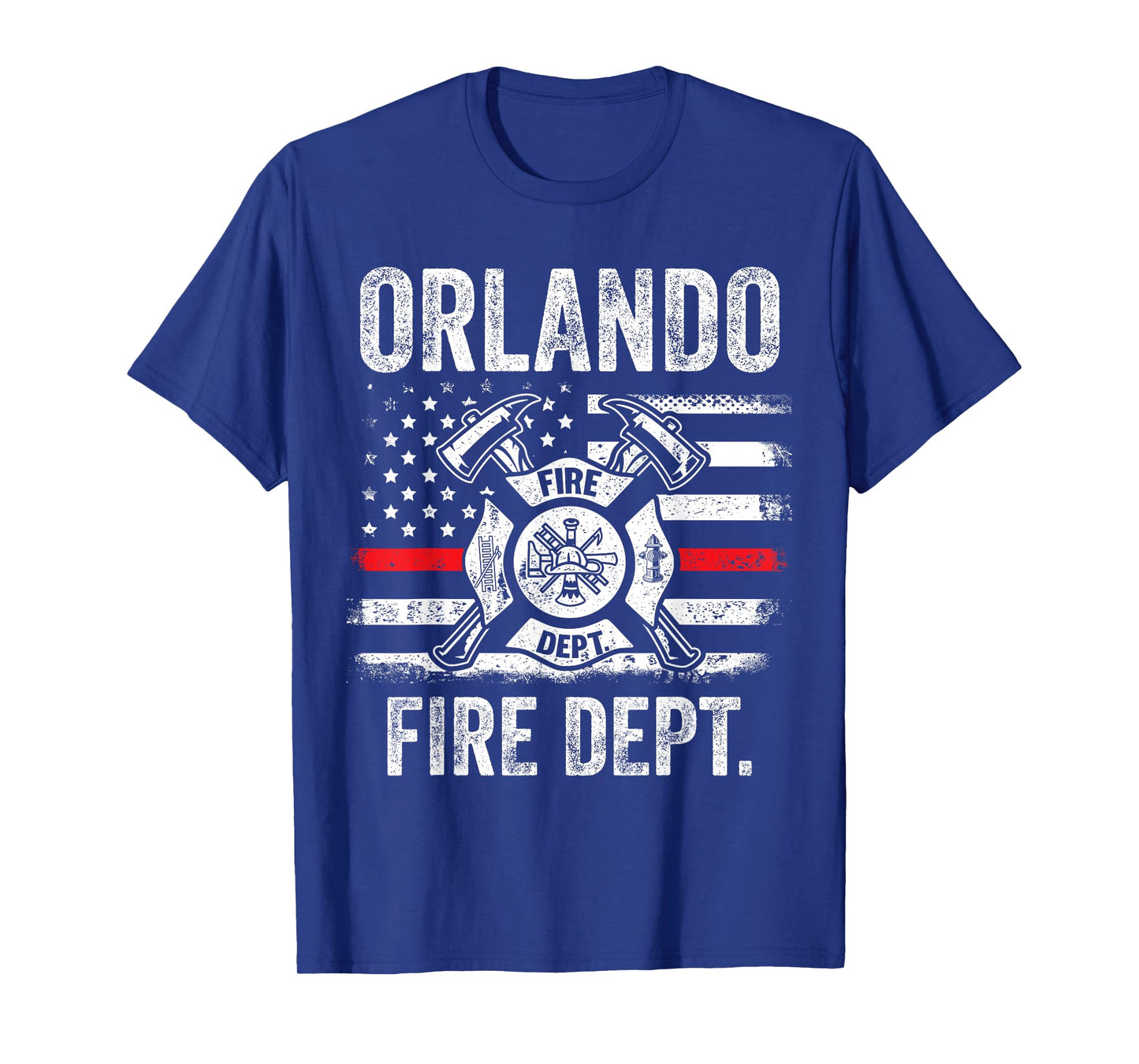 Orlando Florida Fire Department Thin Red Line Fireman T-Shirt