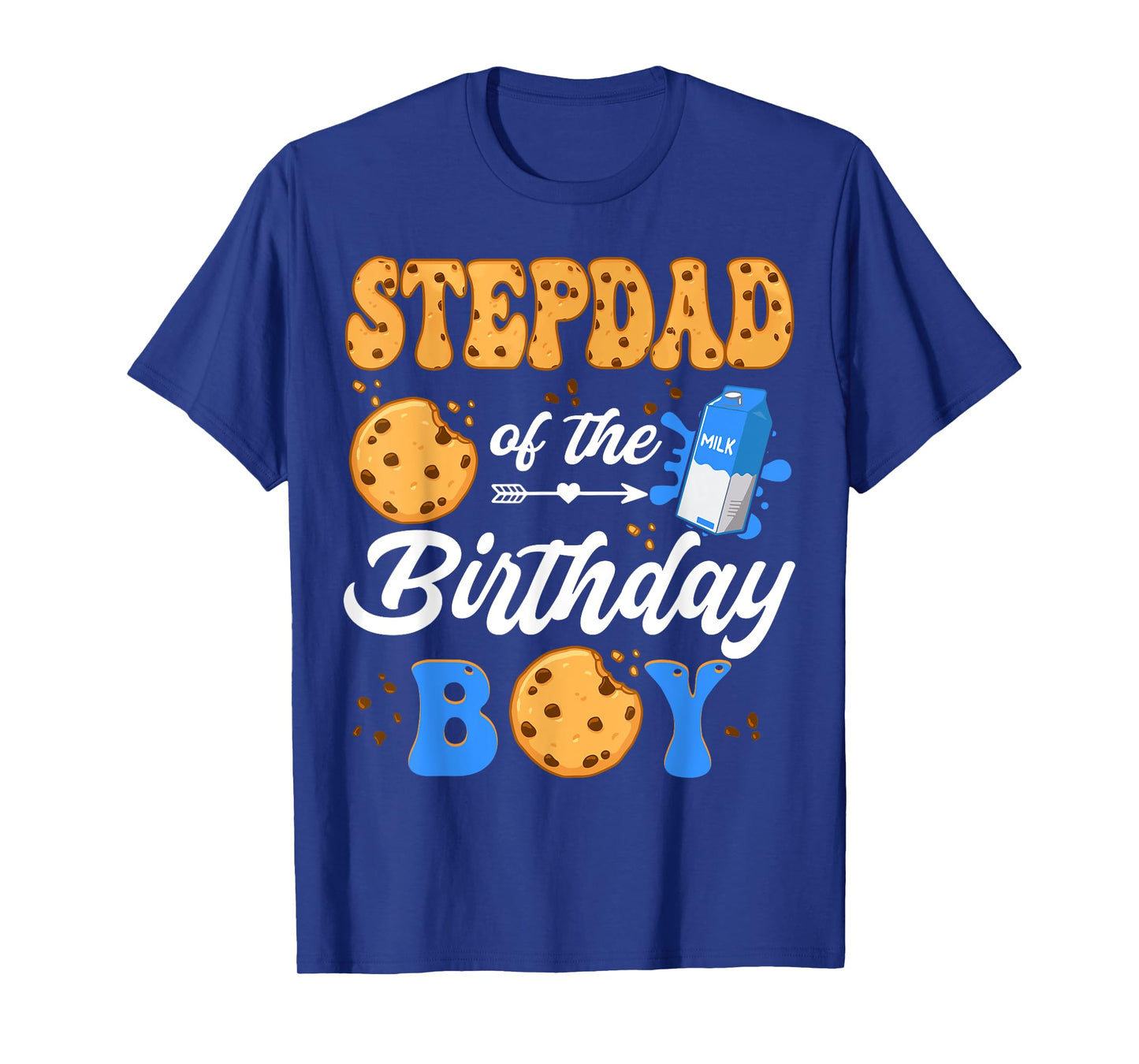StepDad Of The Birthday Boy Milk And Cookies 1St Birthday T-Shirt
