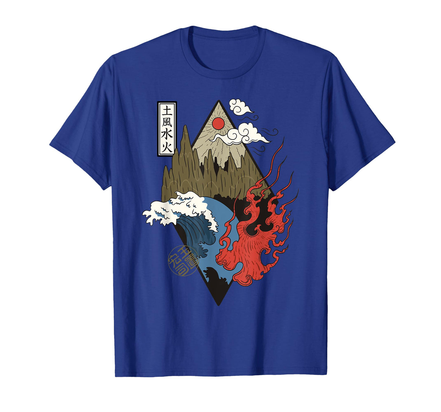 Vintage Retro Four Elements Japanese Aesthetic Lovers Gift T-Shirt