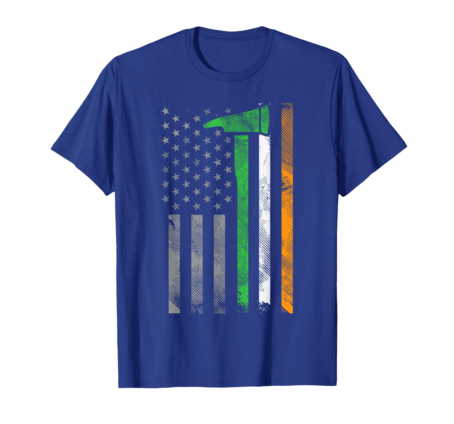 Irish American US Flag Firefighter Axe Fire St Patricks Day T-Shirt
