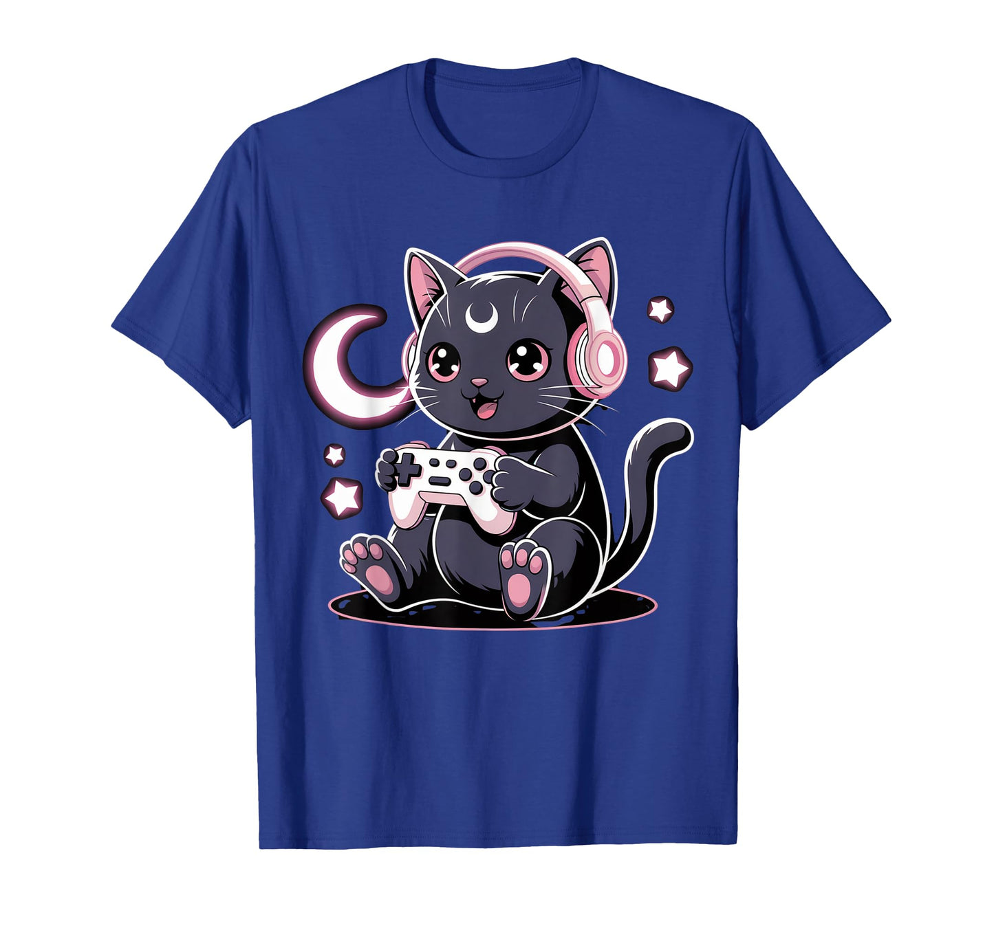 Gamer Black Cat Video Kawaii Goth Girl Clothes Pink Goth T-Shirt