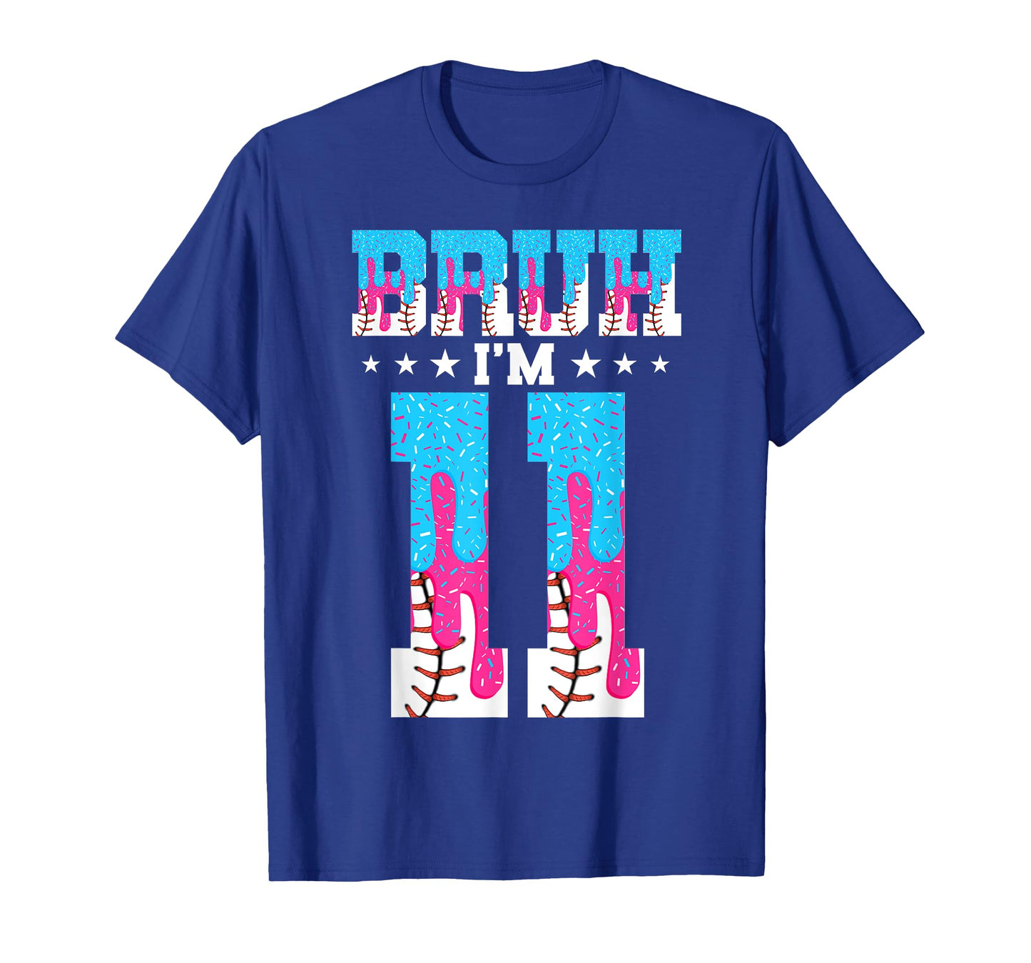 Bruh 11th Birthday Boy Baseball Ice Cream Drip 11 Year Old T-Shirt
