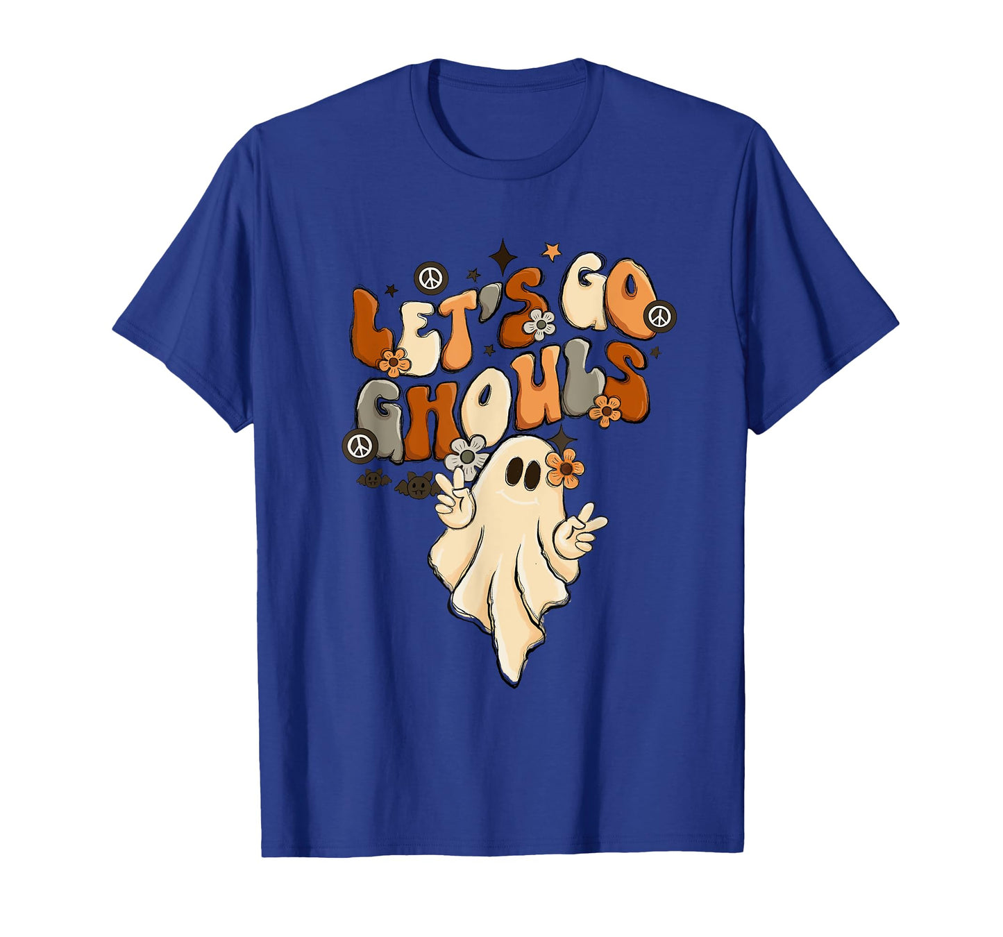 Retro Groovy Let's Go Ghouls Halloween Ghost Outfit Costumes T-Shirt