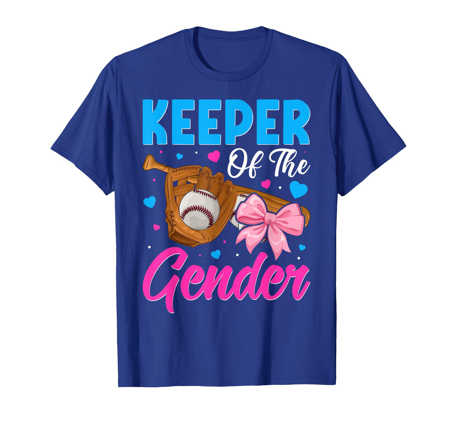 Keeper Of The Gender Baseball or Bows Gender Reveal Party T-Shirt