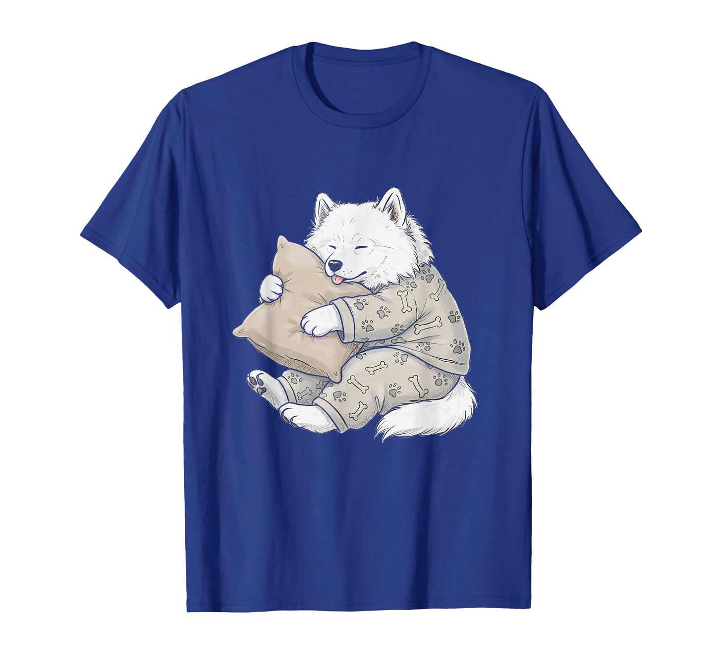 Funny Sleepy Samoyed Pajama Men Women Kids T-Shirt