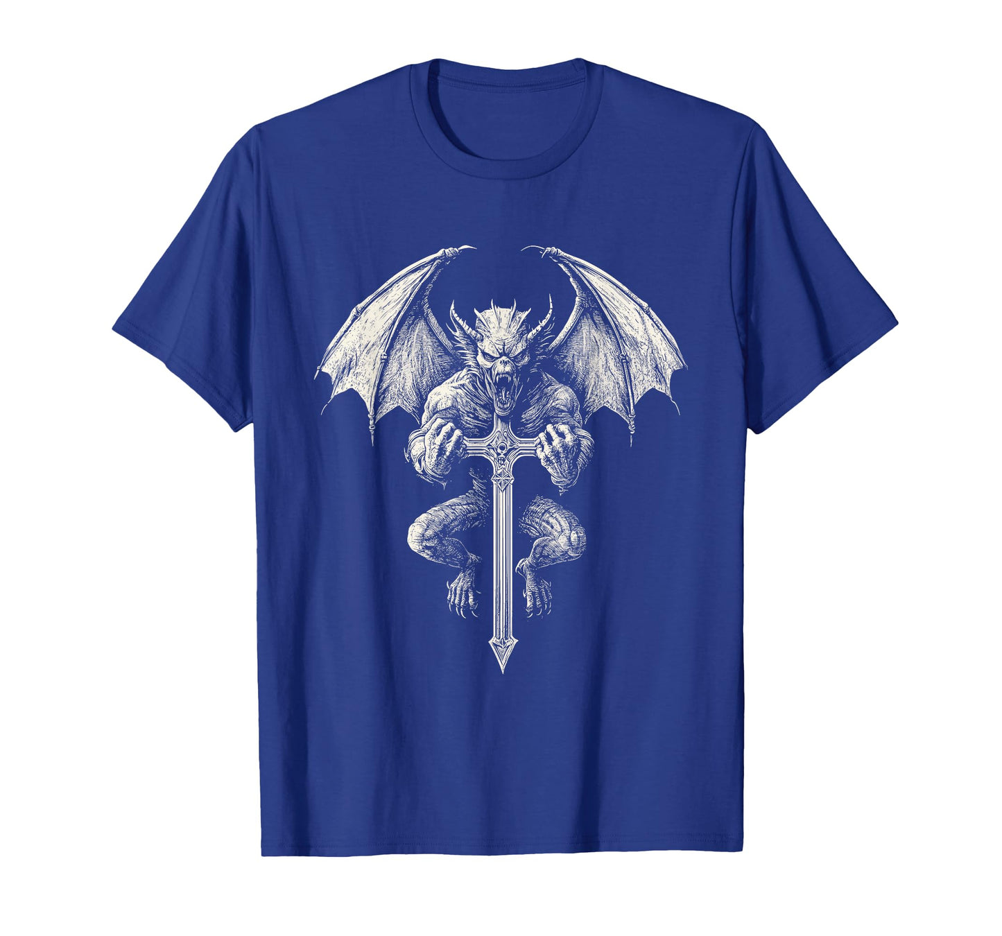 Gothic Gargoyle with Cross T-Shirt