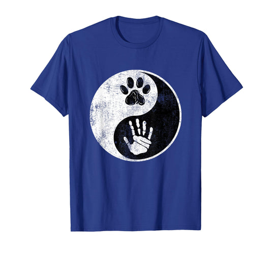 Paw Hand Yin Yang Cute Pet and Owner Harmony Balance Gift T-Shirt