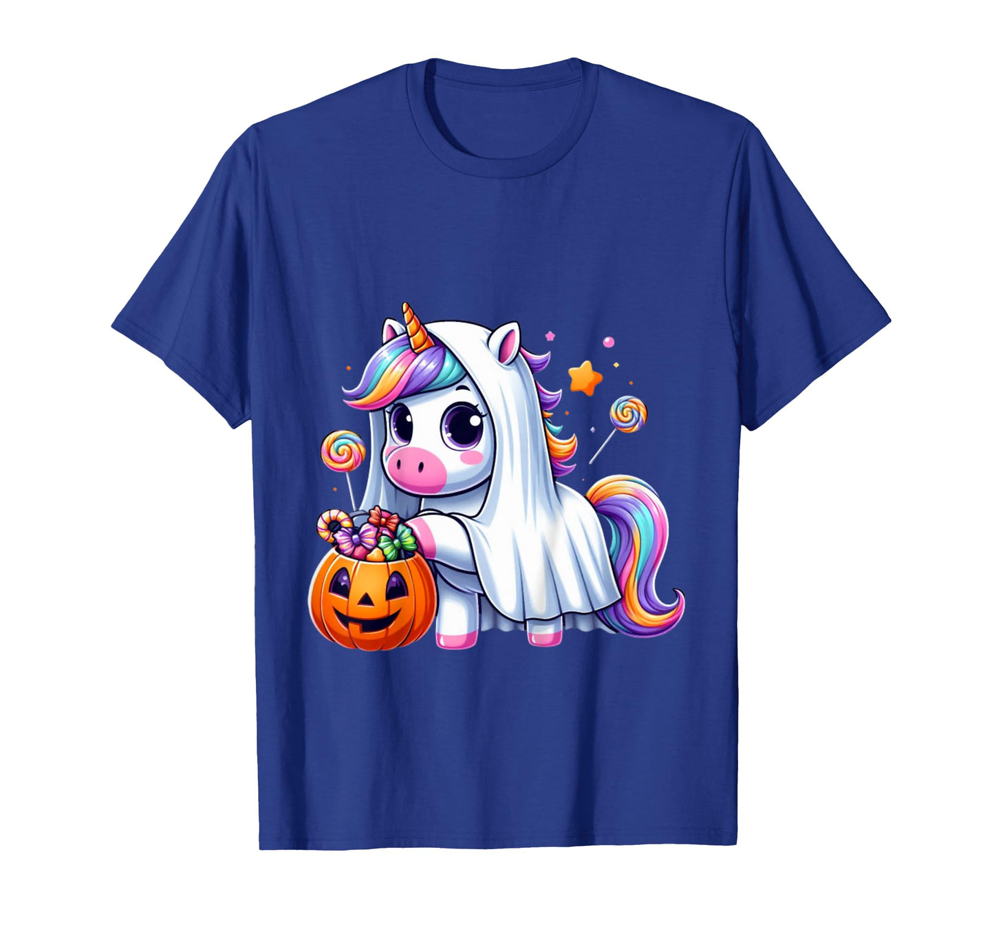 Cute Unicorn Ghost Costume Halloween Candy T-Shirt
