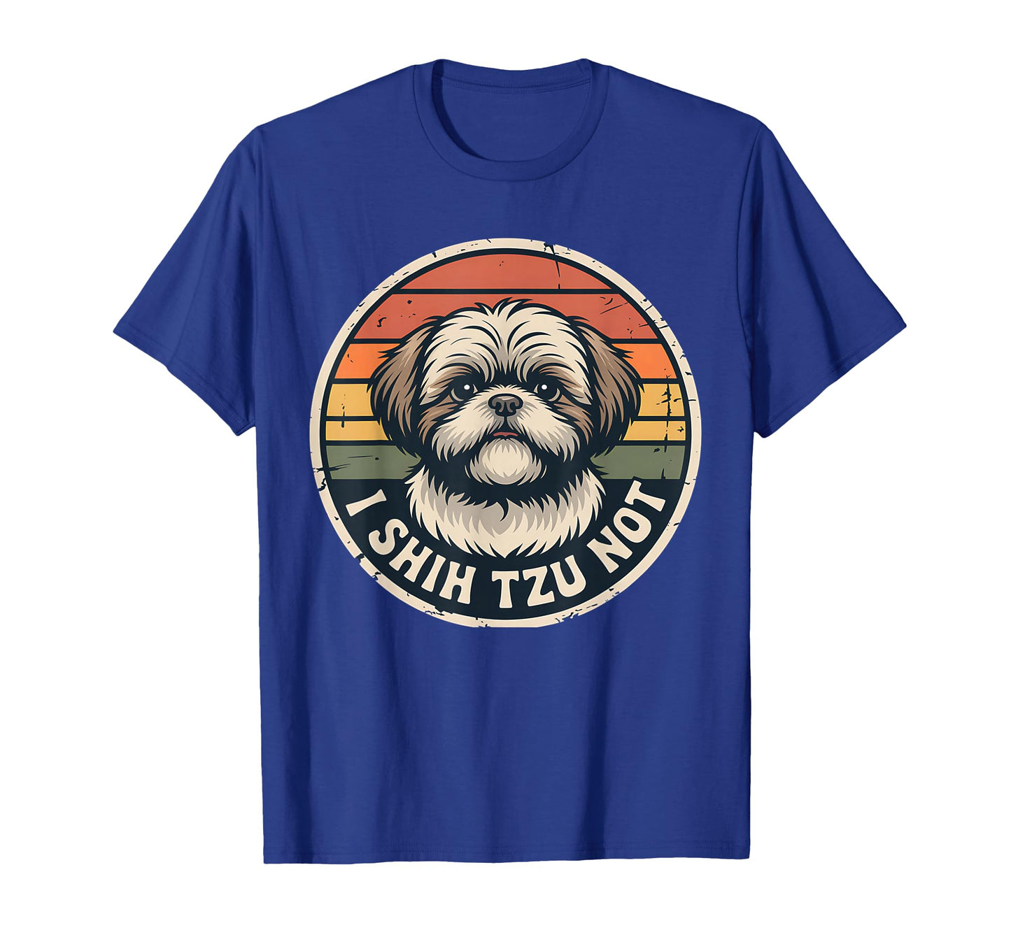 I Shih Tzu Not Funny Dog Humor Retro Sunset Vintage T-Shirt