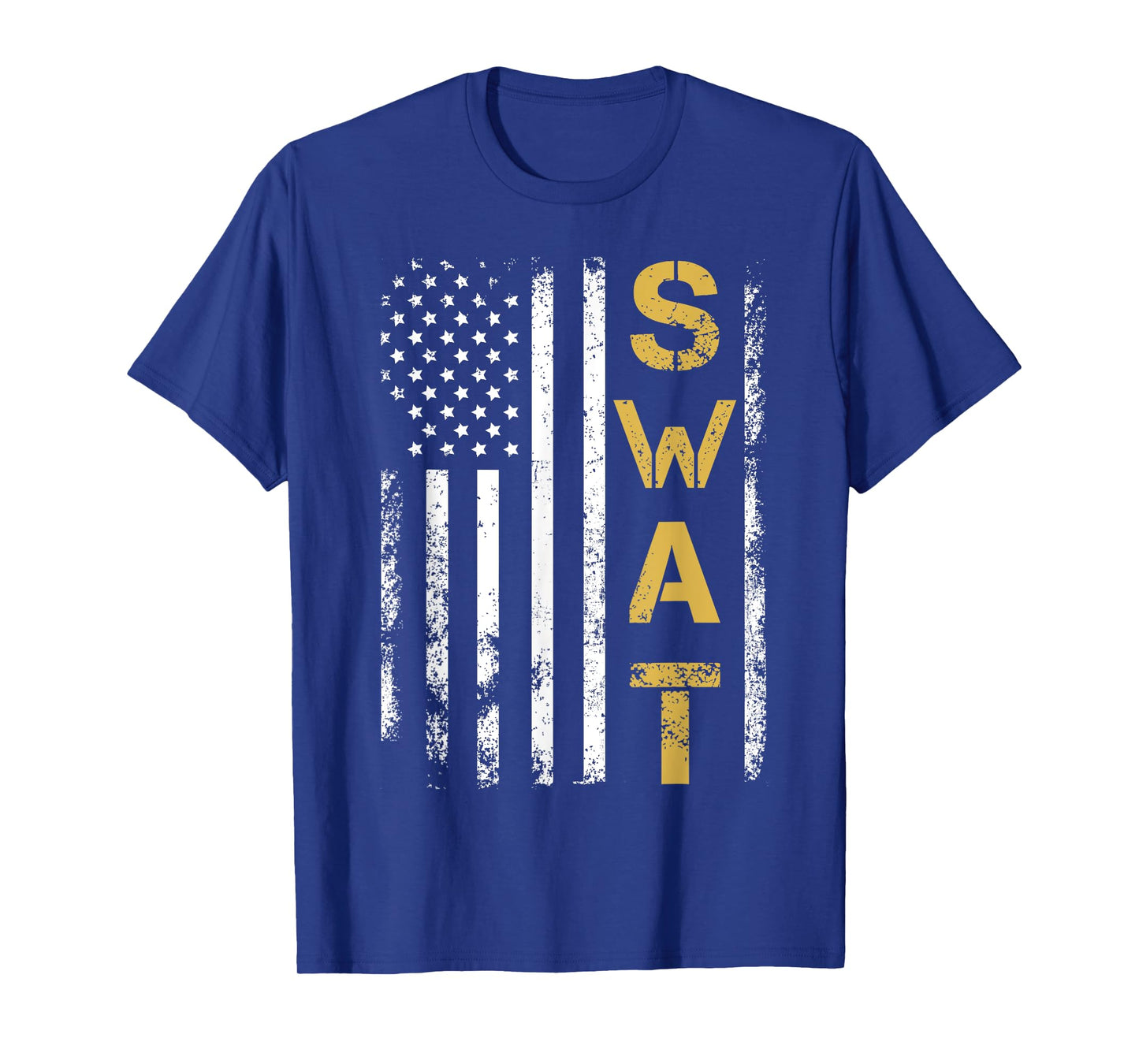 Retired SWAT American Flag Police Officer Thin Blue Line Women Men T-Shirt
