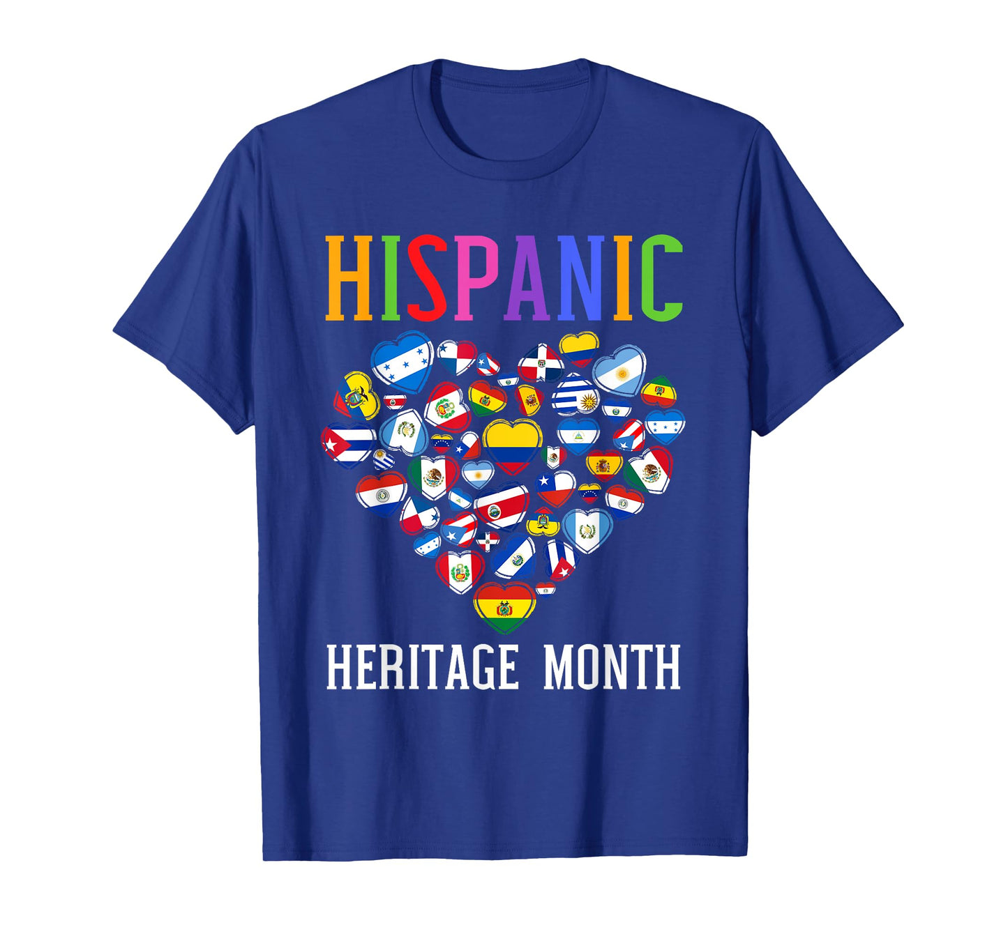 Latin Countries Heart Flags Hispanic Heritage Month Womens T-Shirt