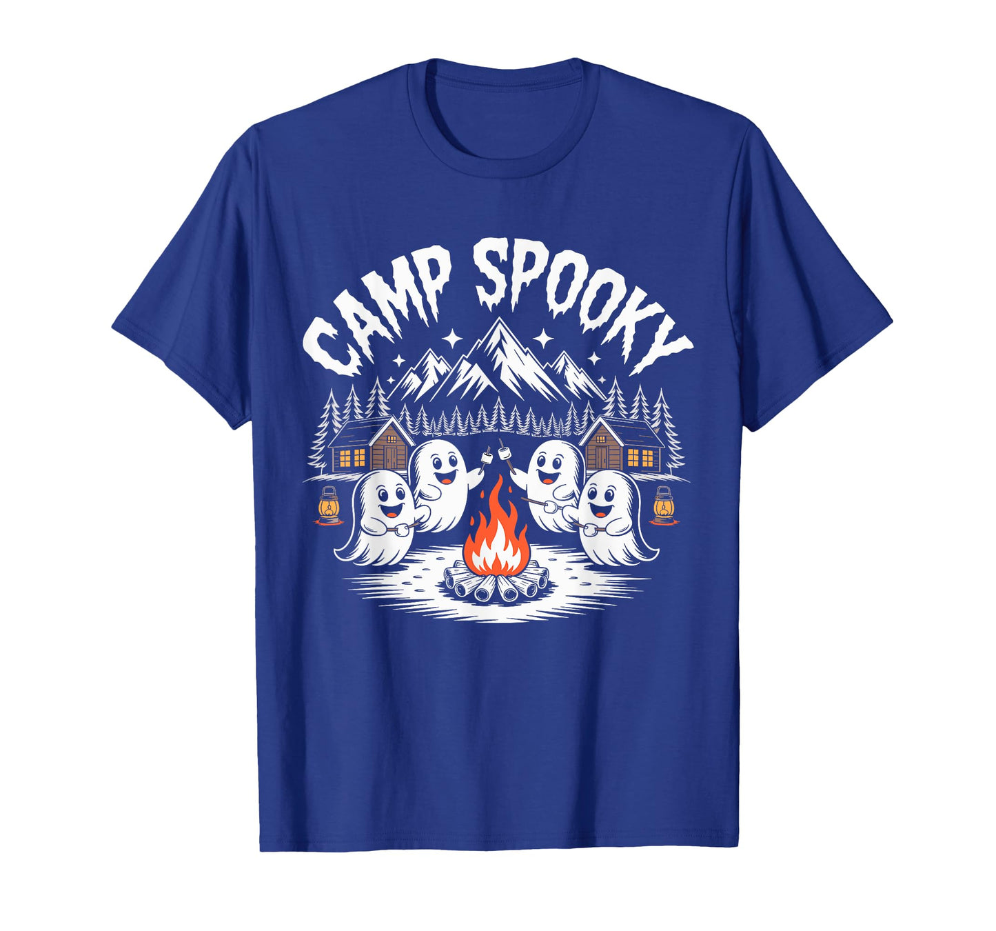Camp Spooky Halloween Camping Hiking Men Women Kids T-Shirt