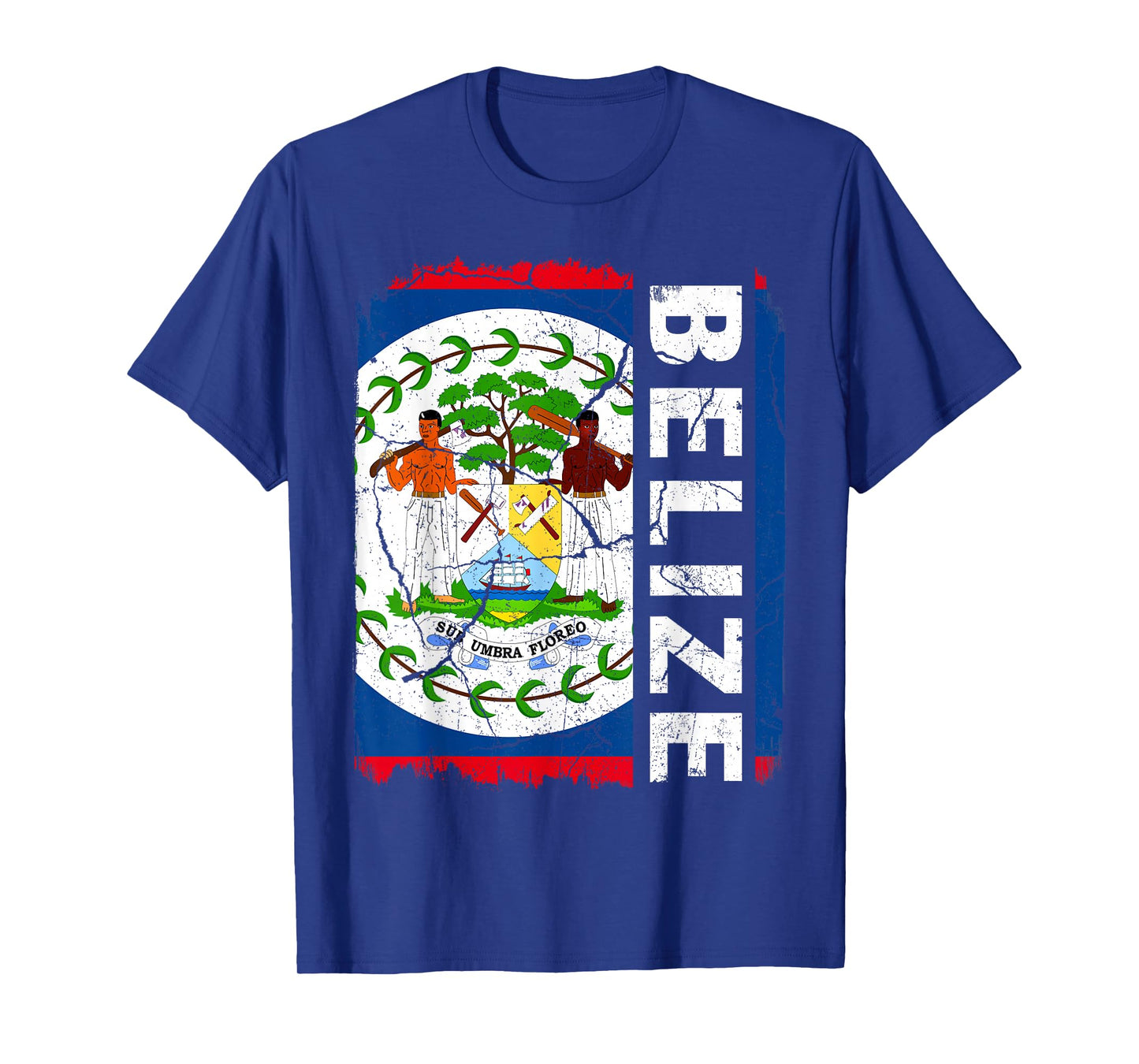 Vintage Belizean Flag Belize Pride Roots Heritage T-Shirt