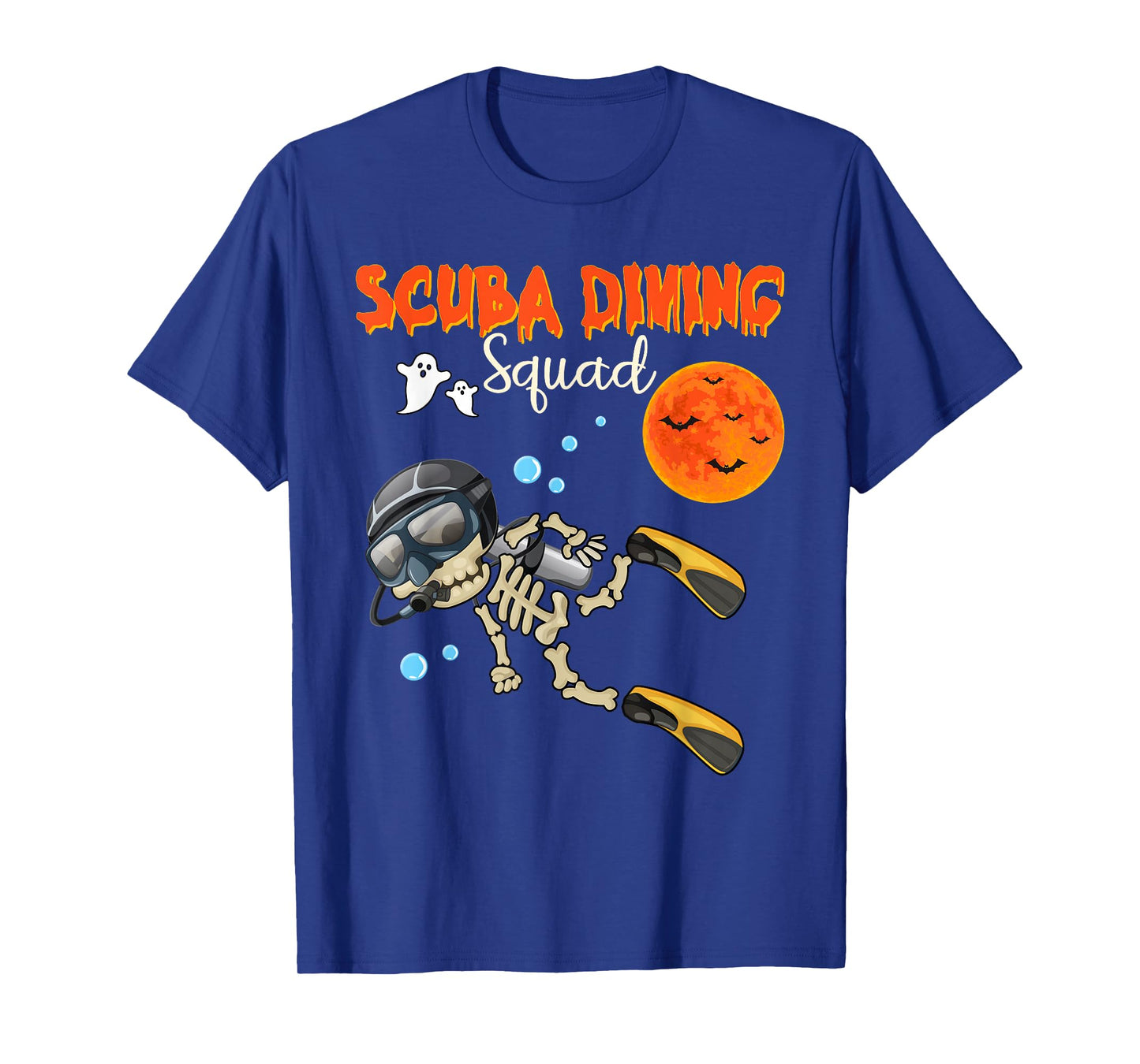 Scuba Diving Squad Halloween Skeleton Costume Scuba Diver T-Shirt