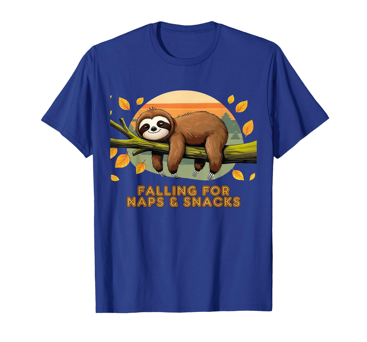 Falling for Naps and Snacks Autumn Sloth Lover Shirt T-Shirt